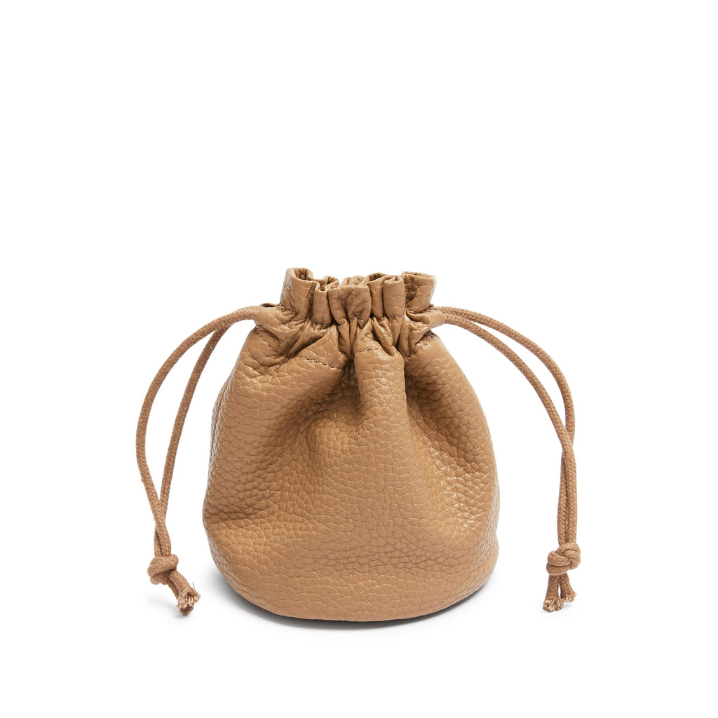 Round Drawstring Pouch Camel