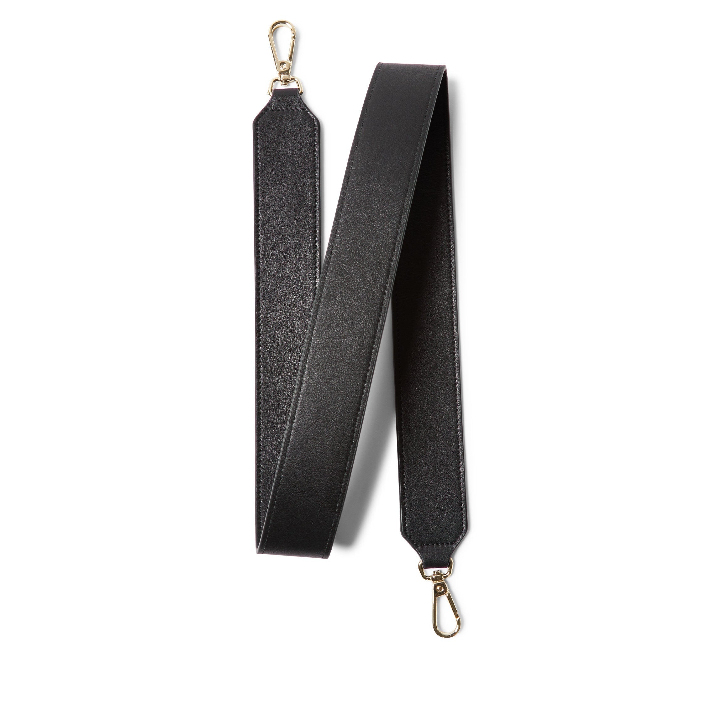 Guitar Short Crossbody Strap Black Onyx Light Gold Hardware