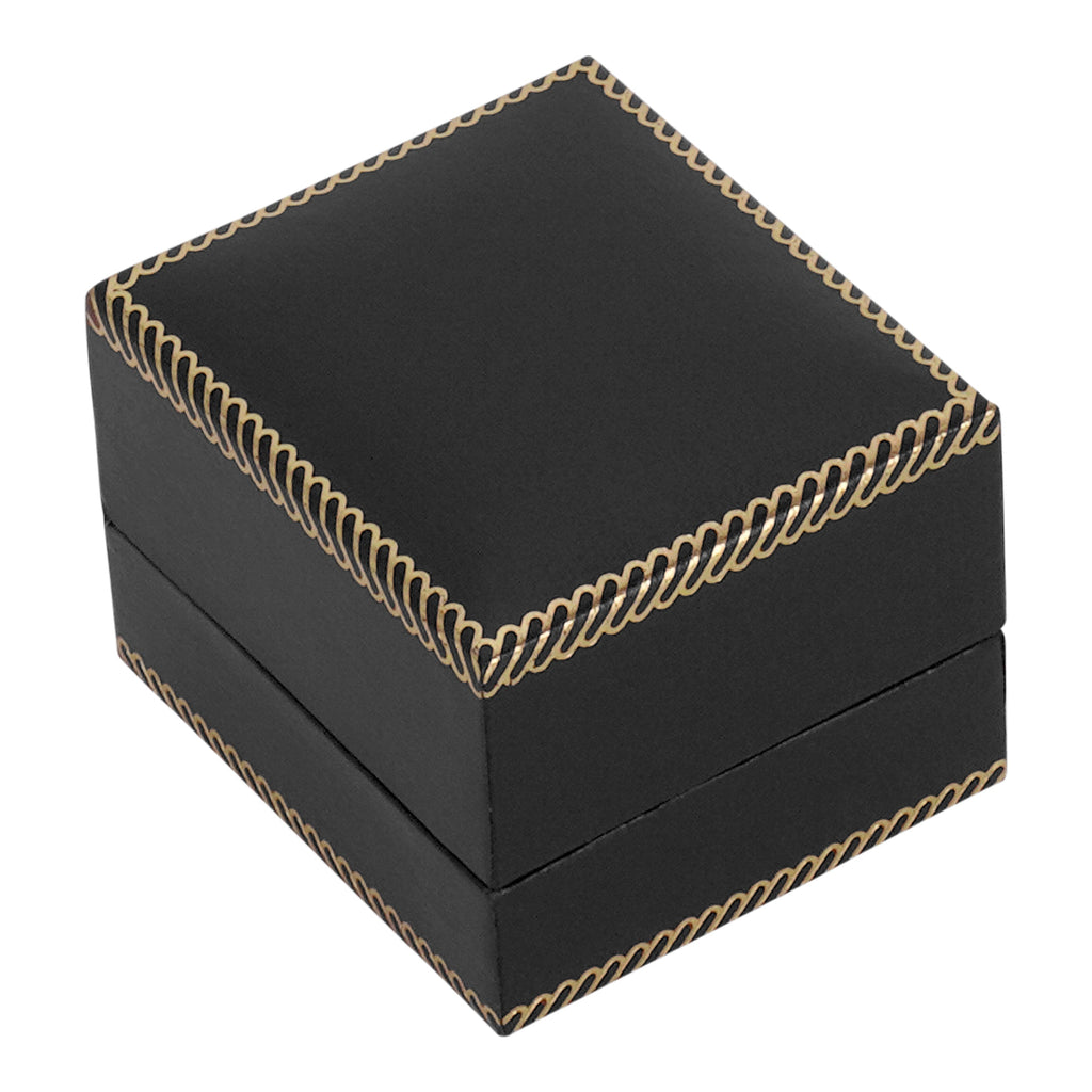 Leatherette Single Ring Box with Matching Insert and White Window