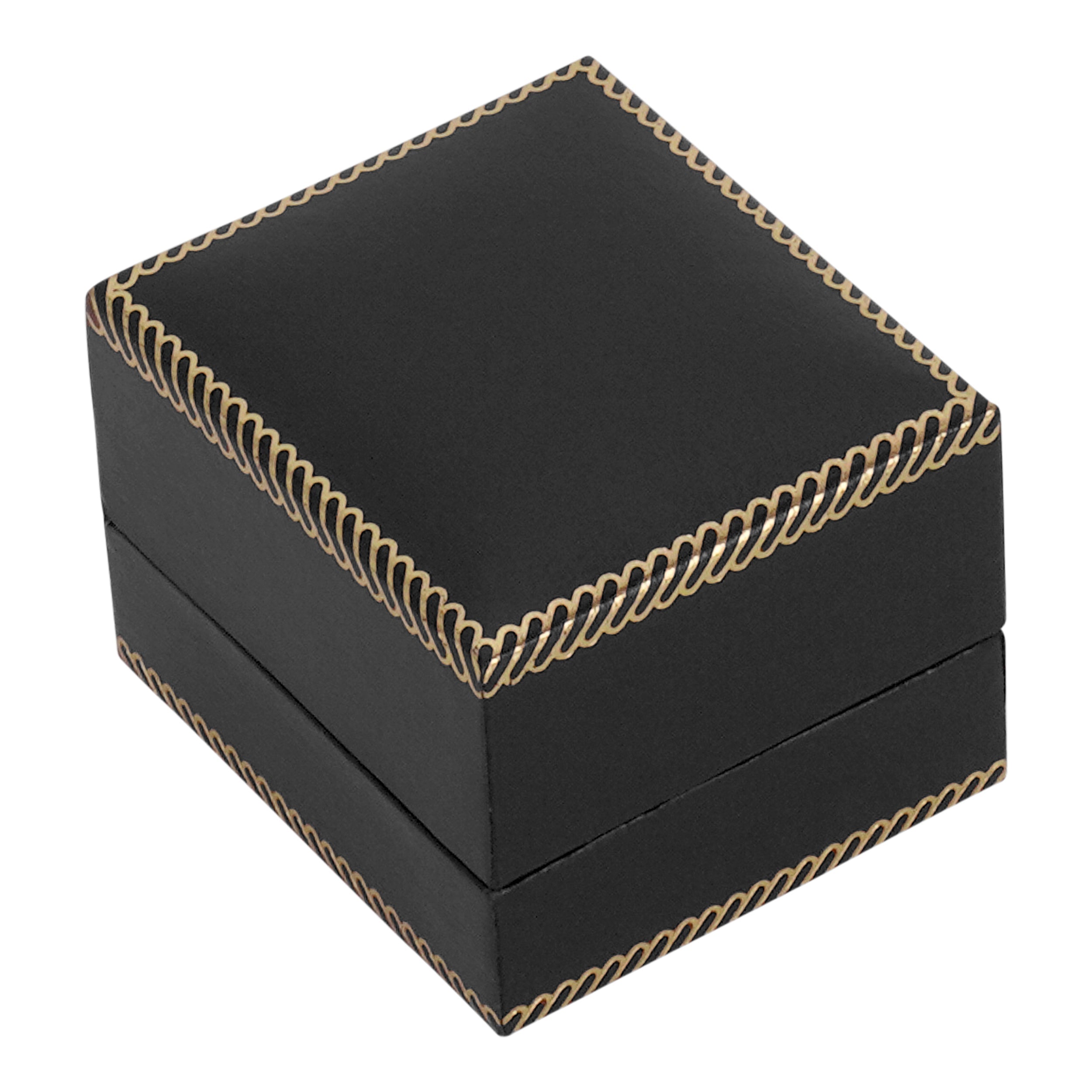 Leatherette Single Ring Box with Matching Insert and White Window