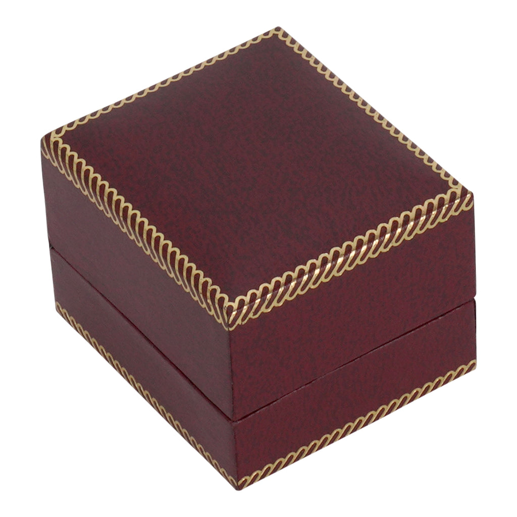 Leatherette Single Ring Box with Matching Insert and White Window