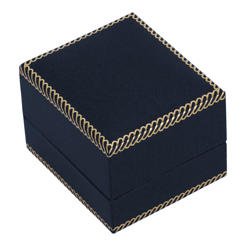 Leatherette Single Ring Box with Matching Insert and White Window