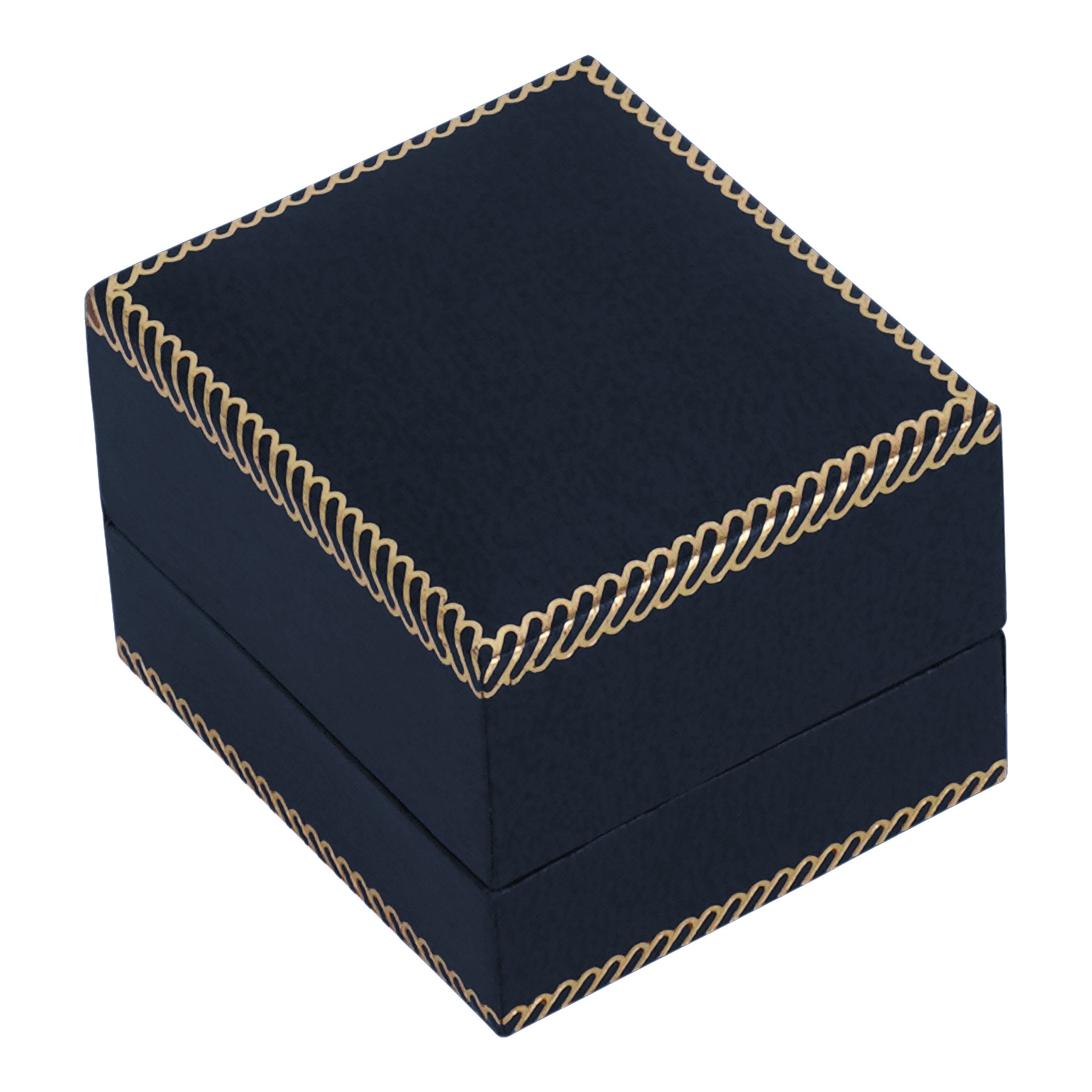 Leatherette Single Ring Box with Matching Insert and White Window