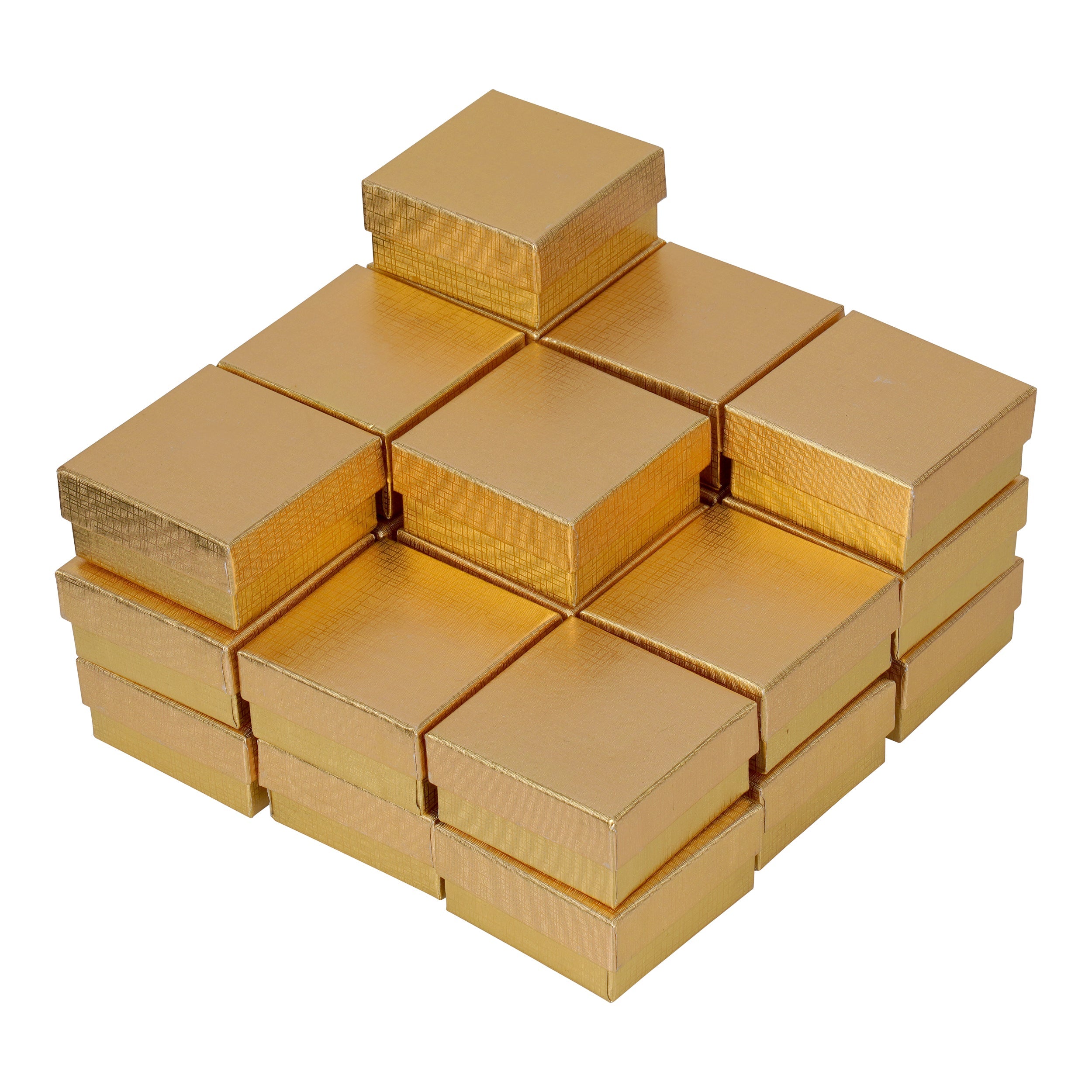 Silver and Gold Linen Cotton Filled Cardboard Box