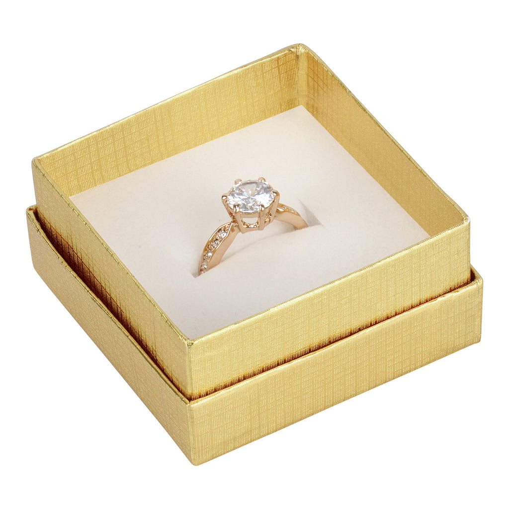 Silver and Gold Linen Cotton Filled Cardboard Box