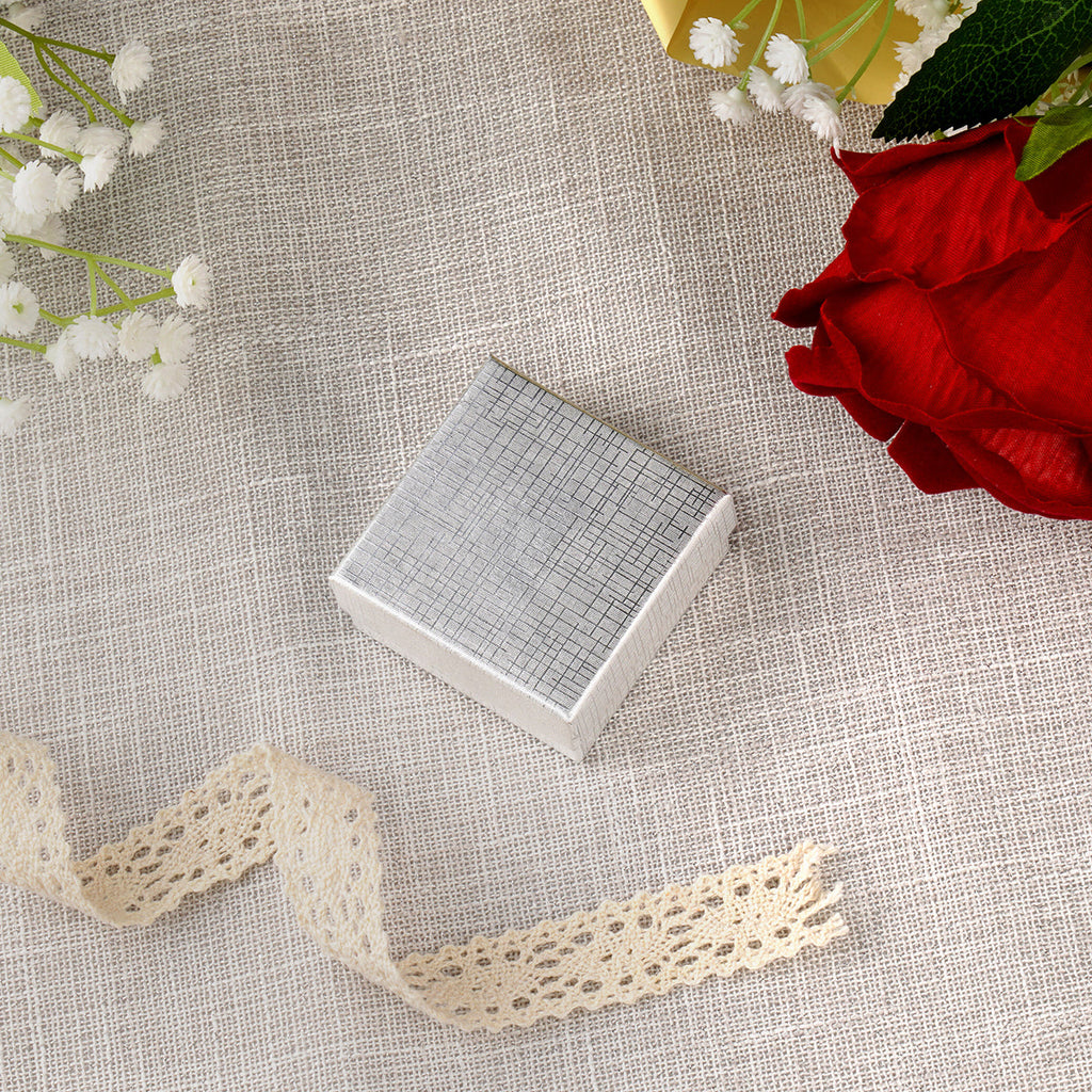 Silver and Gold Linen Cotton Filled Cardboard Box