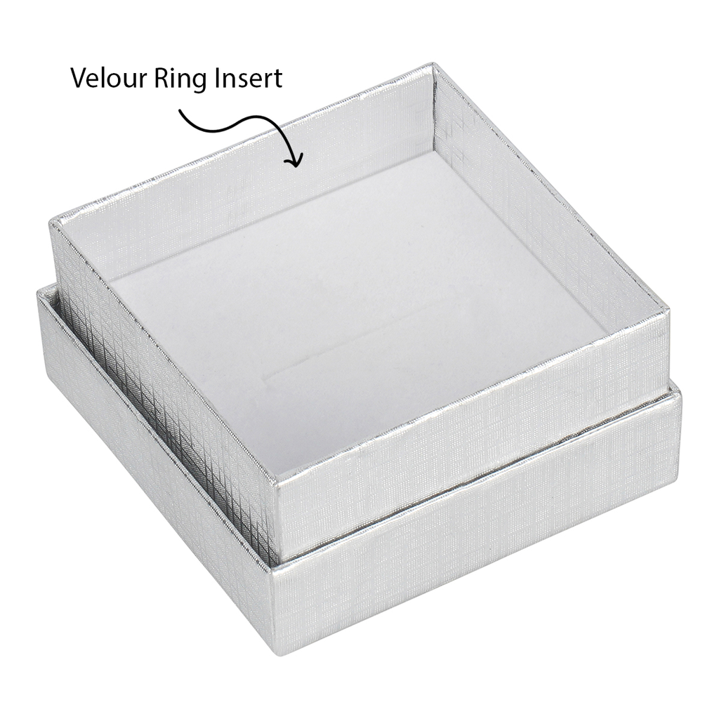 Silver and Gold Linen Cotton Filled Cardboard Box