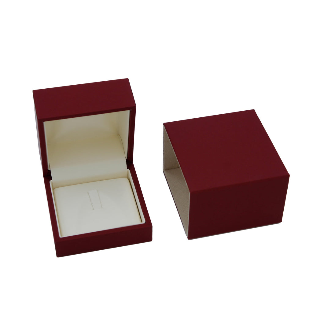 Matte Paper Covered Clip for Ring Box with Cream Leatherette Interior