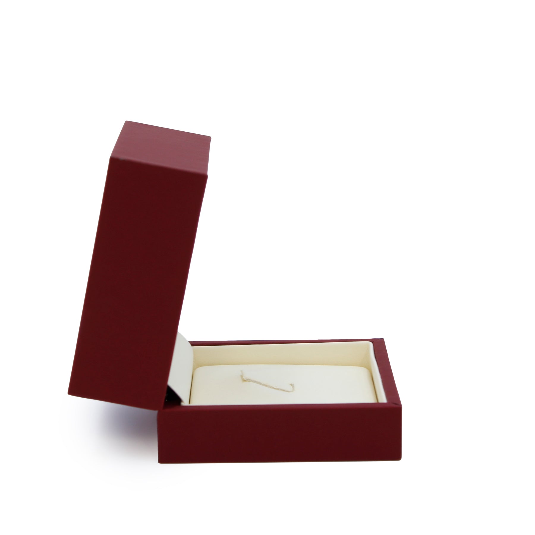 Matte Paper Covered Clip for Ring Box with Cream Leatherette Interior