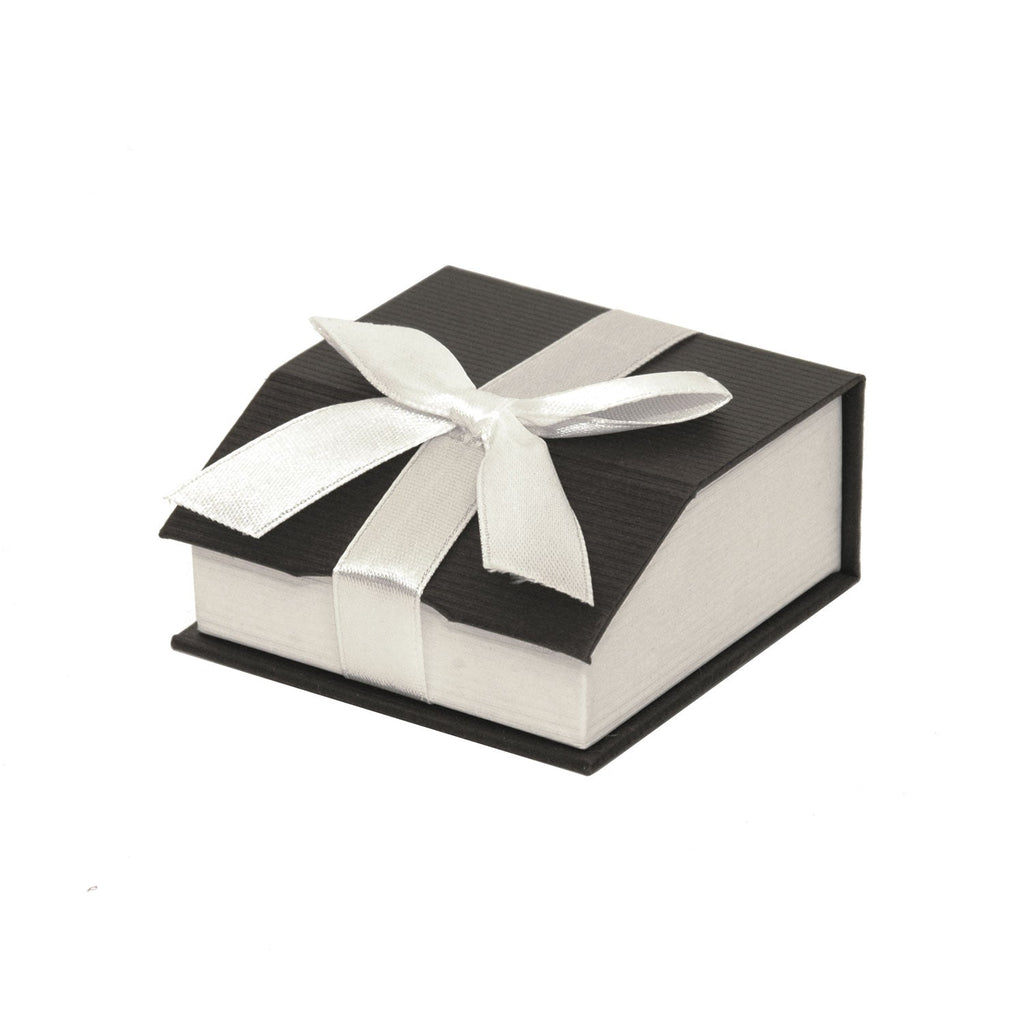 Elegant Paper French Clip Earring Box with a Unique Magnetic Ribbon