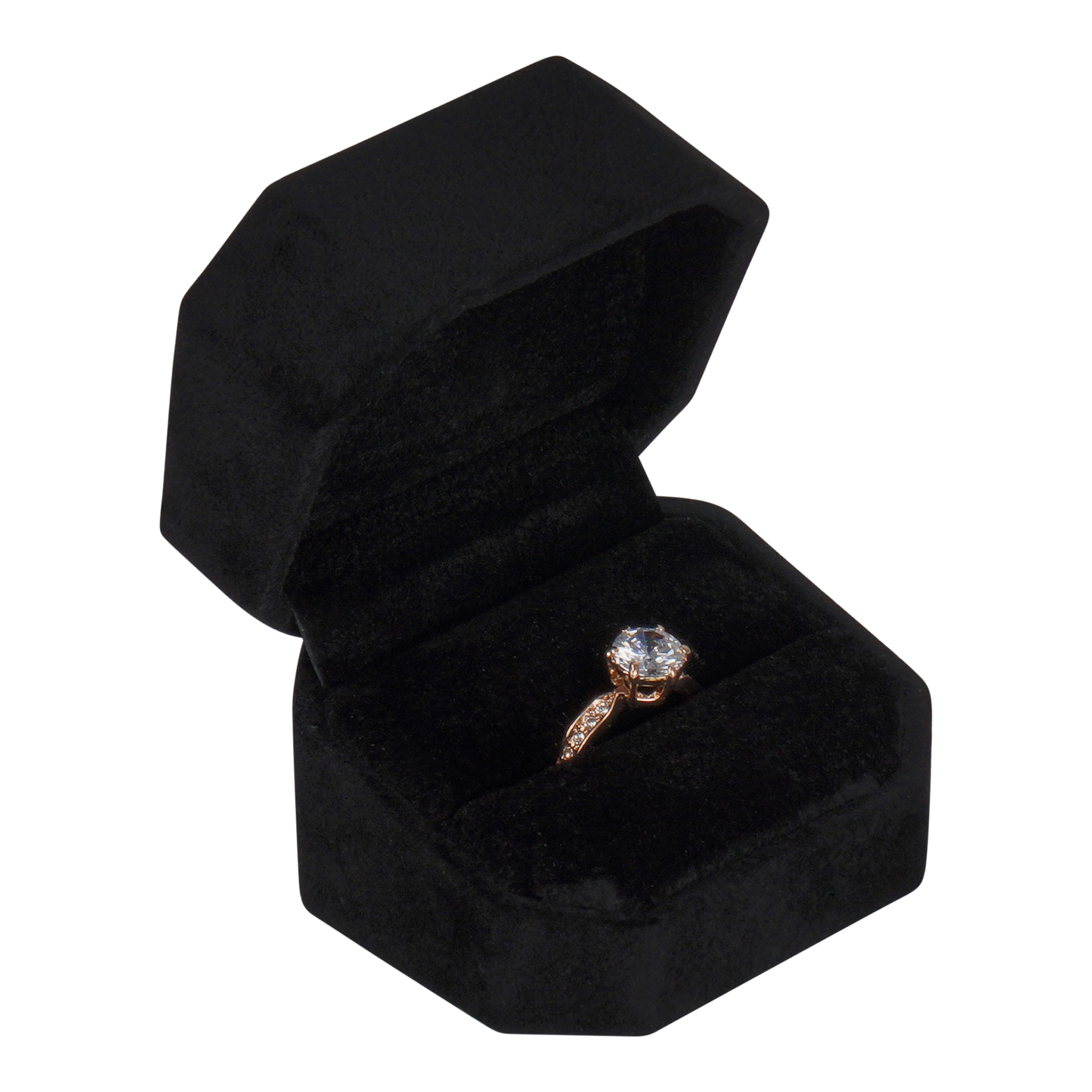 Single Ring Box Wrapped and Lined with Rich Nova Suede