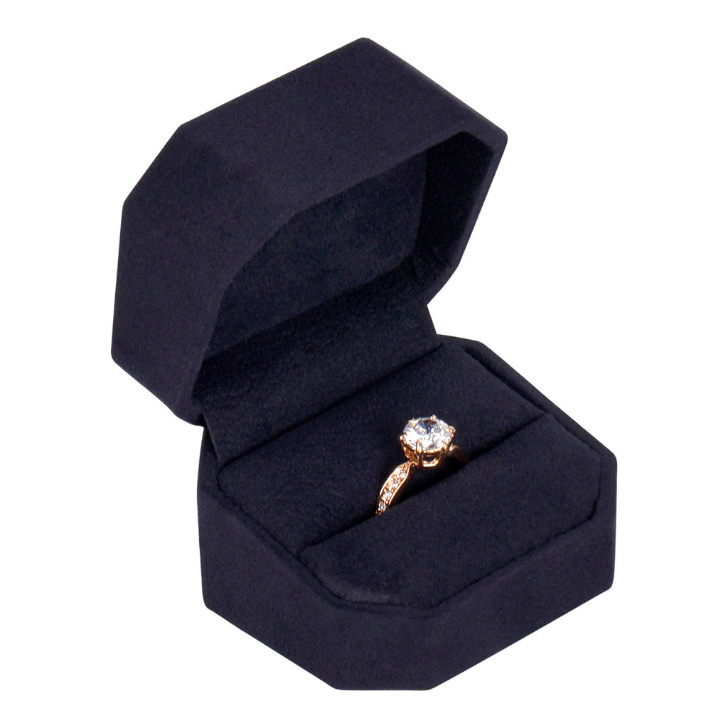 Single Ring Box Wrapped and Lined with Rich Nova Suede