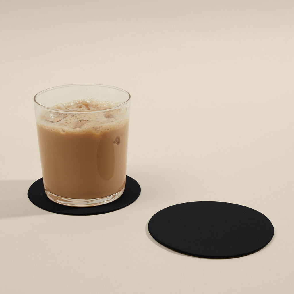 Modern Round Coaster Set Black