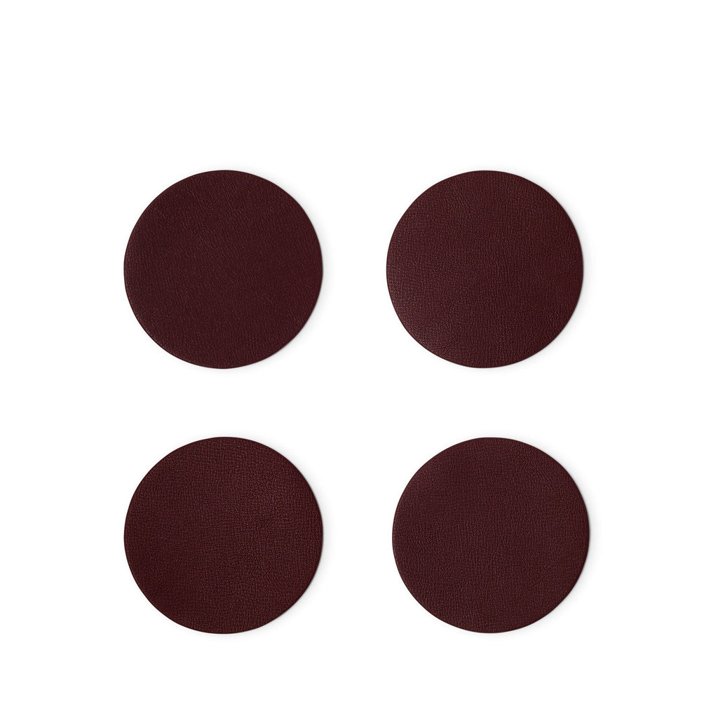 Modern Round Coaster Set Oxblood