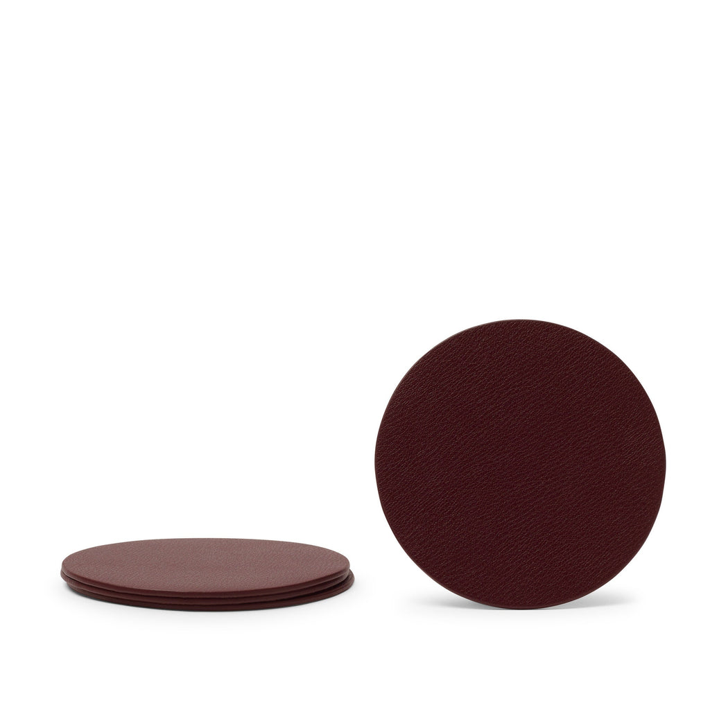 Modern Round Coaster Set Oxblood