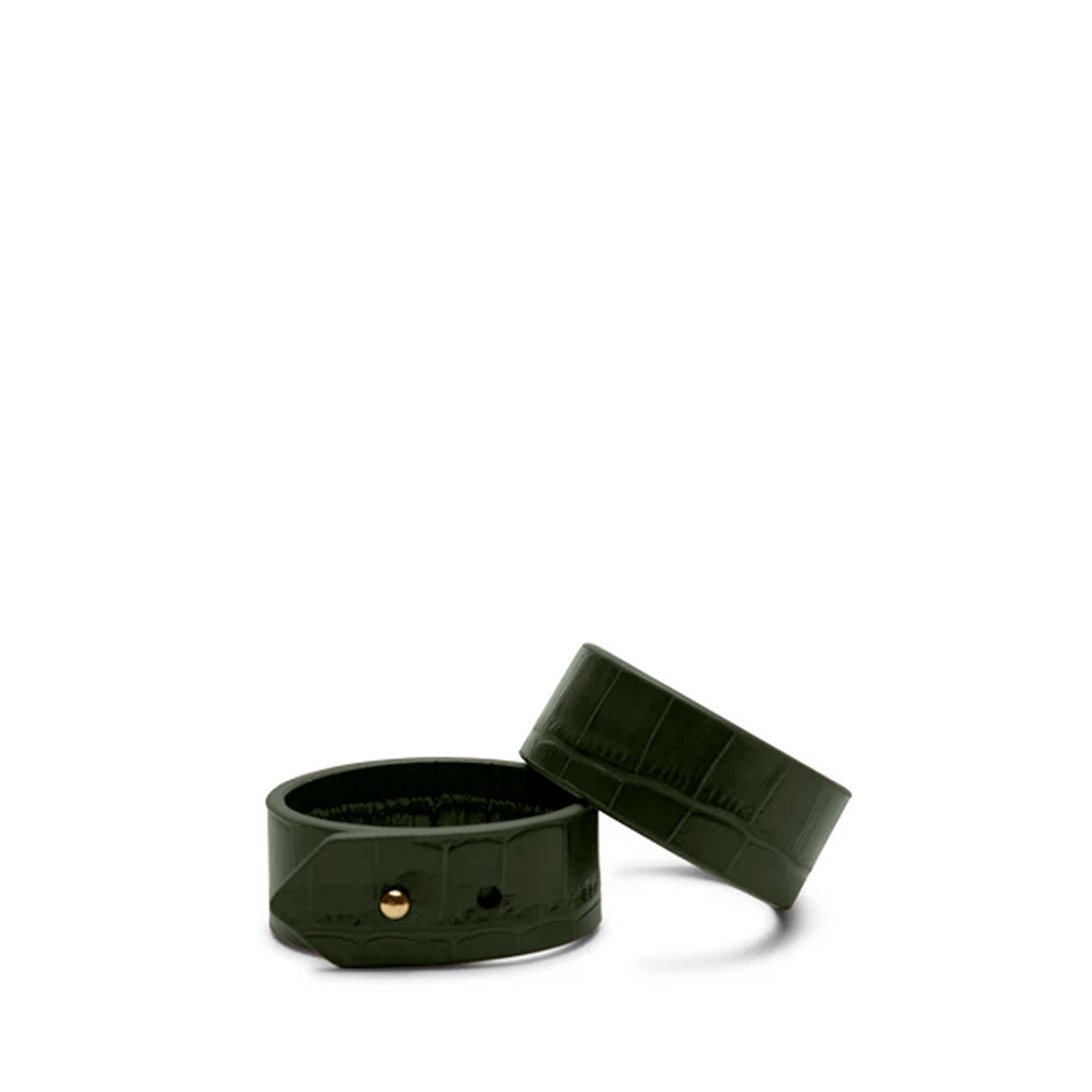 Modern Napkin Rings, Set of 2 Forest Croc