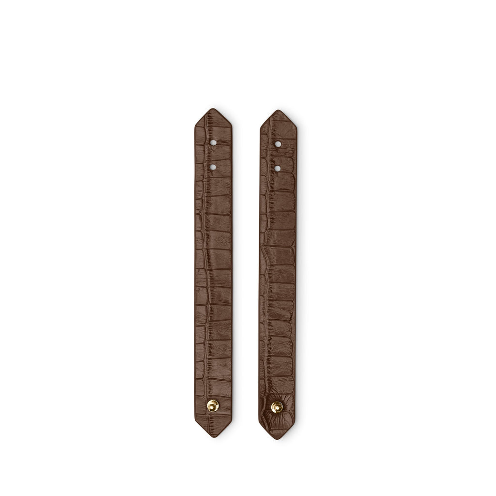 Modern Napkin Rings, Set of 2 Cocoa Croc