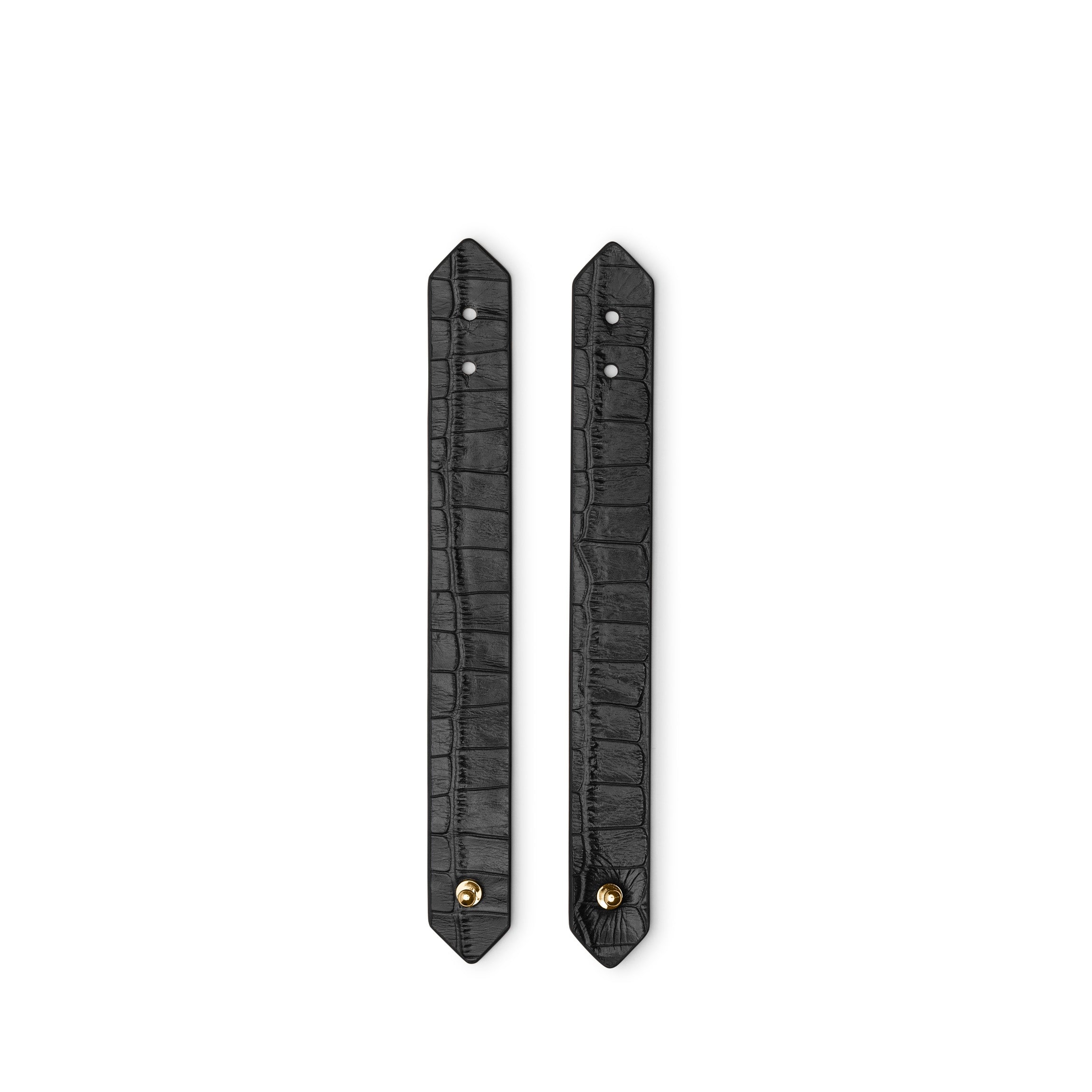 Modern Napkin Rings, Set of 2 Black Croc