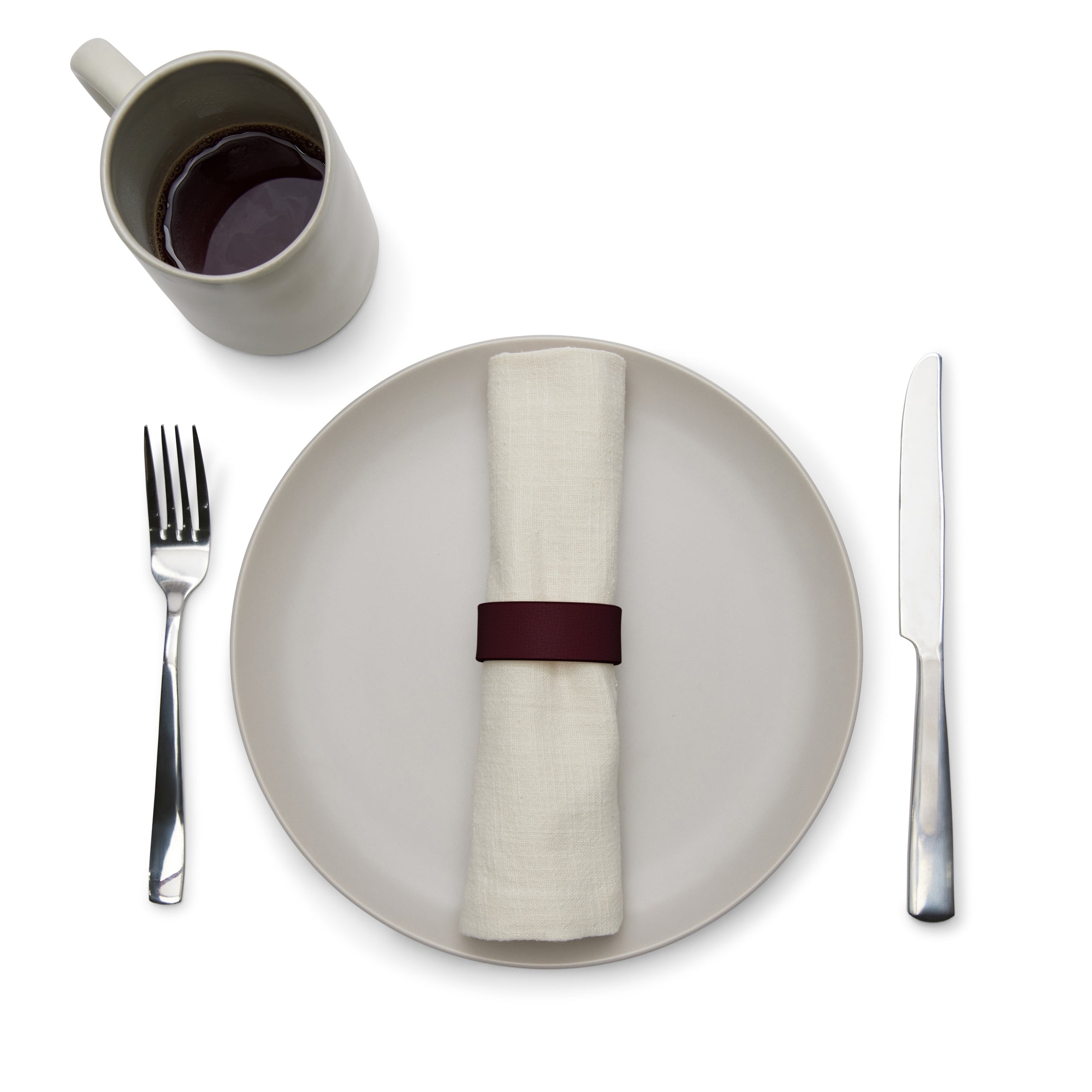 Modern Napkin Rings, Set of 2 Oxblood