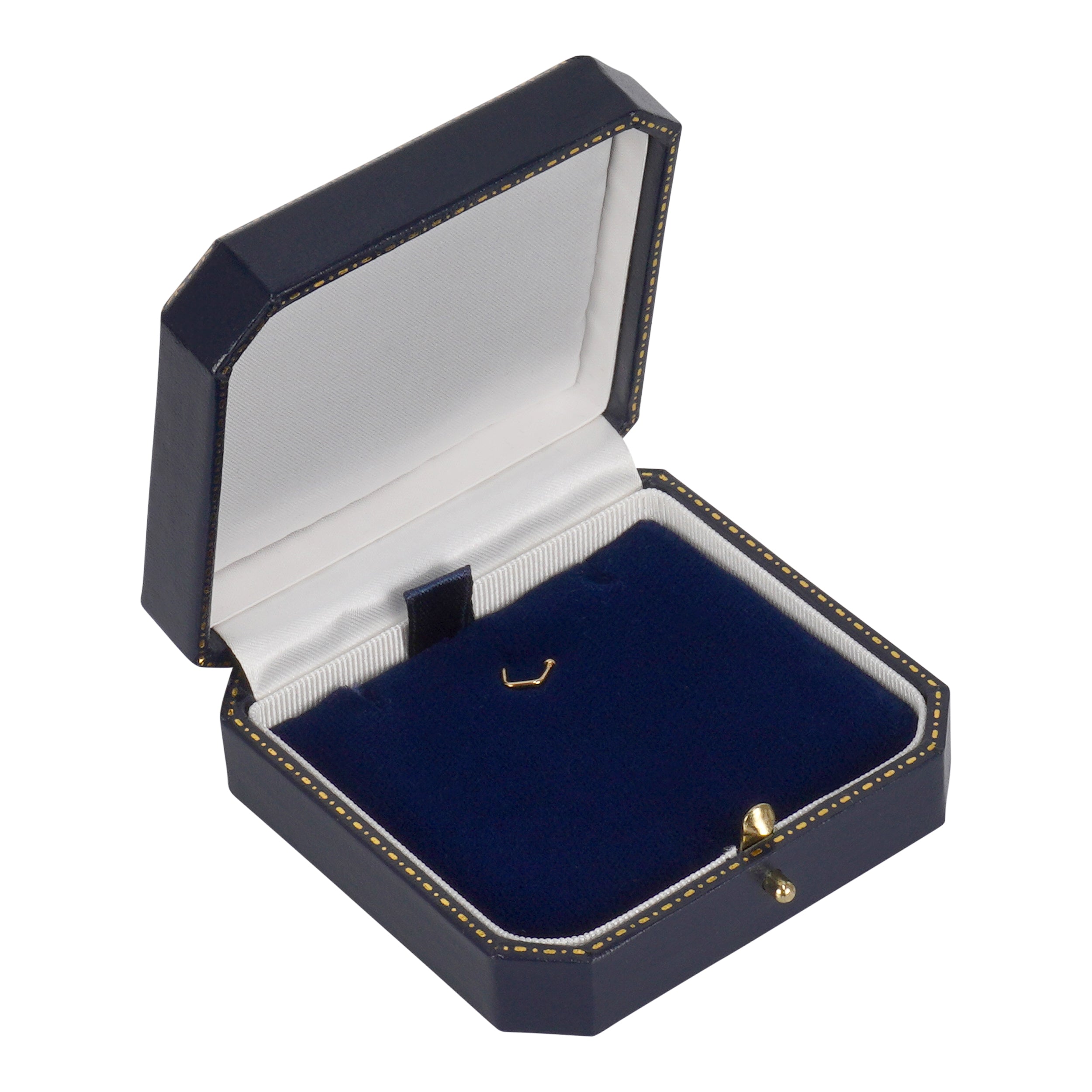 Leatherette Pendant or Earring Box with Gold Accent and Matching Insert