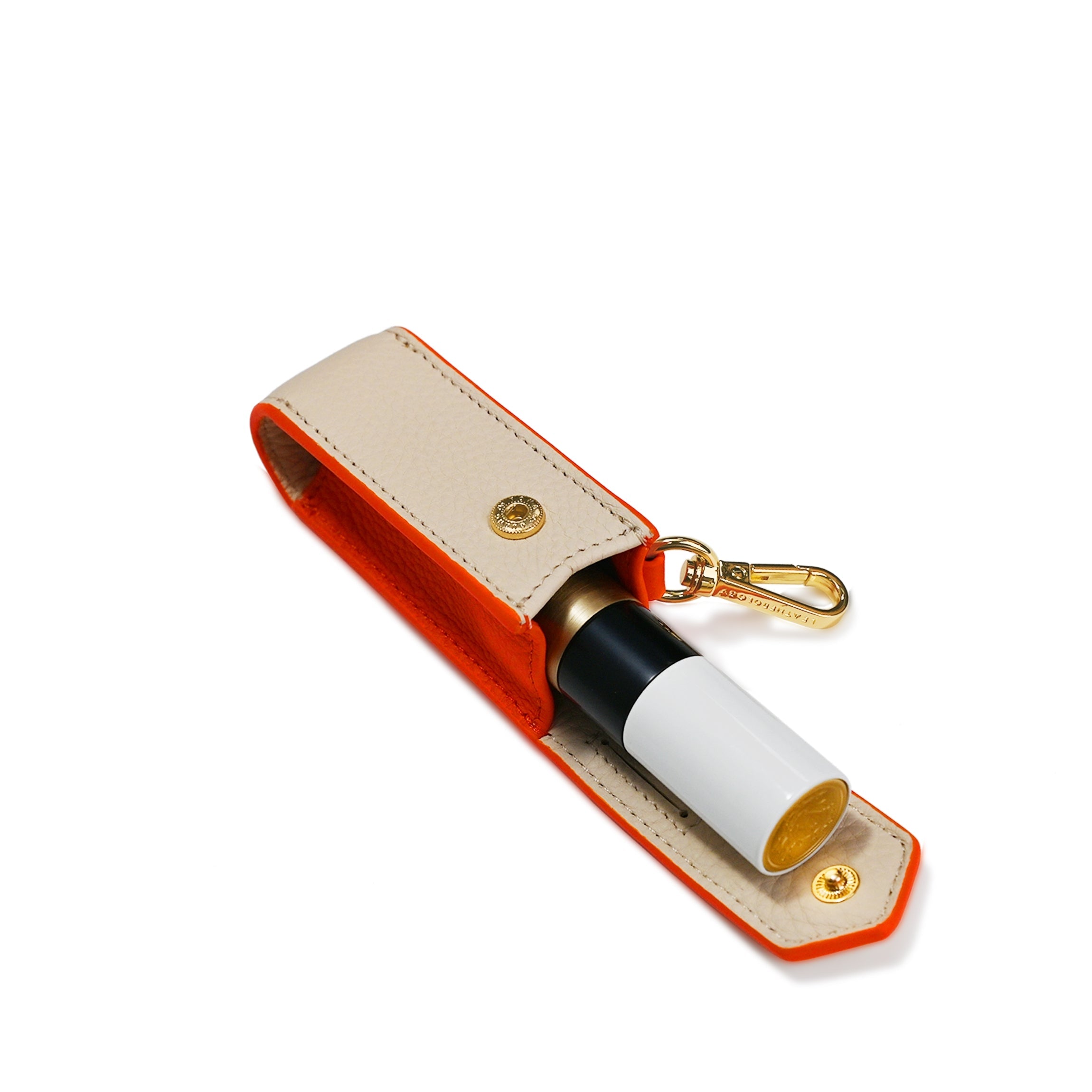 Portable Lipstick Holder Clementine/Sand Stripe