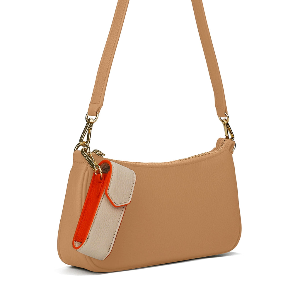 Portable Lipstick Holder Clementine/Sand Stripe