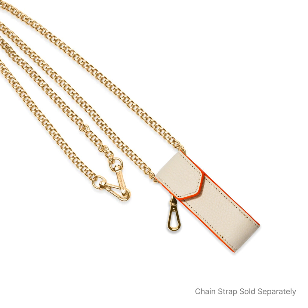 Portable Lipstick Holder Clementine/Sand Stripe