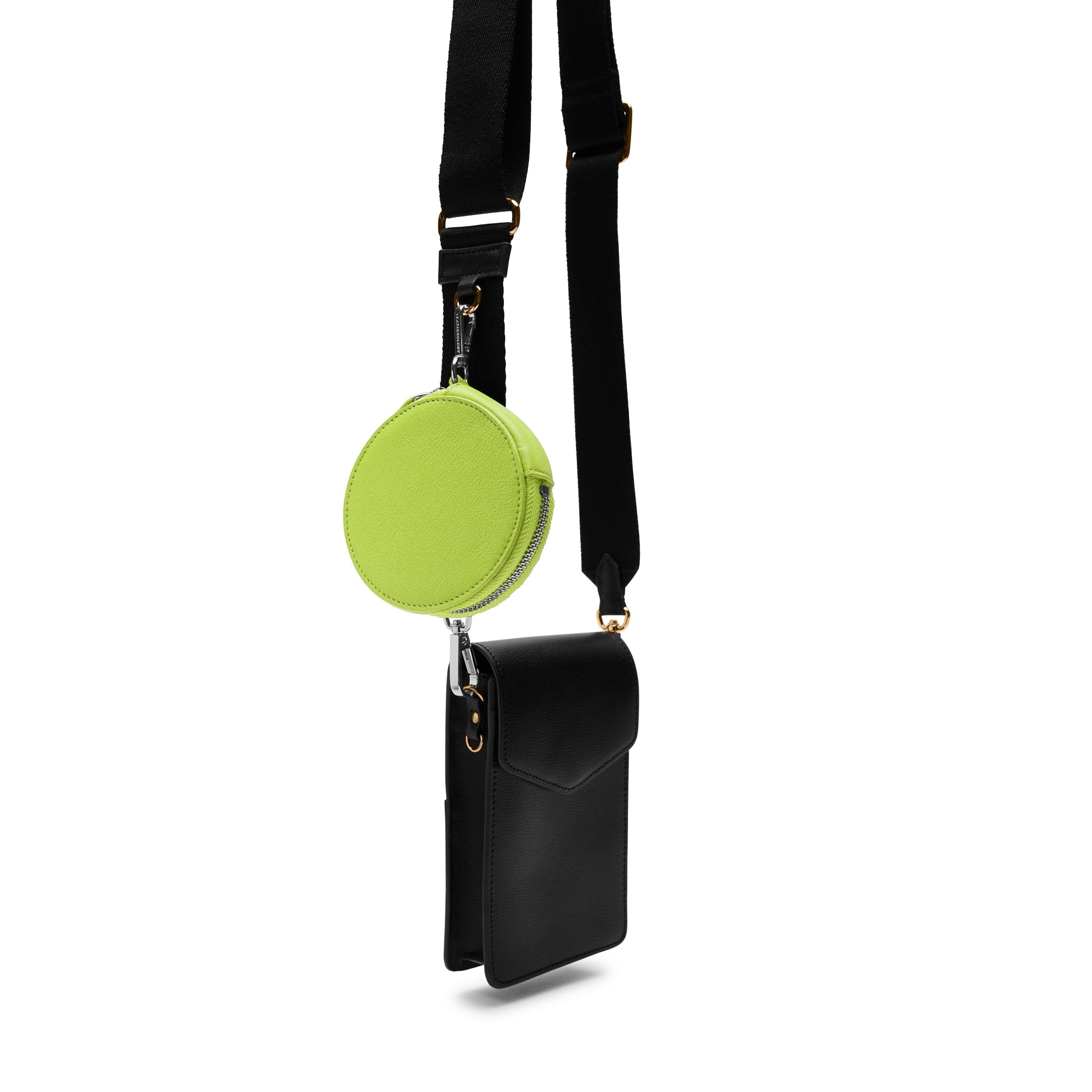 Portable Wristlet Round Pouch Lime