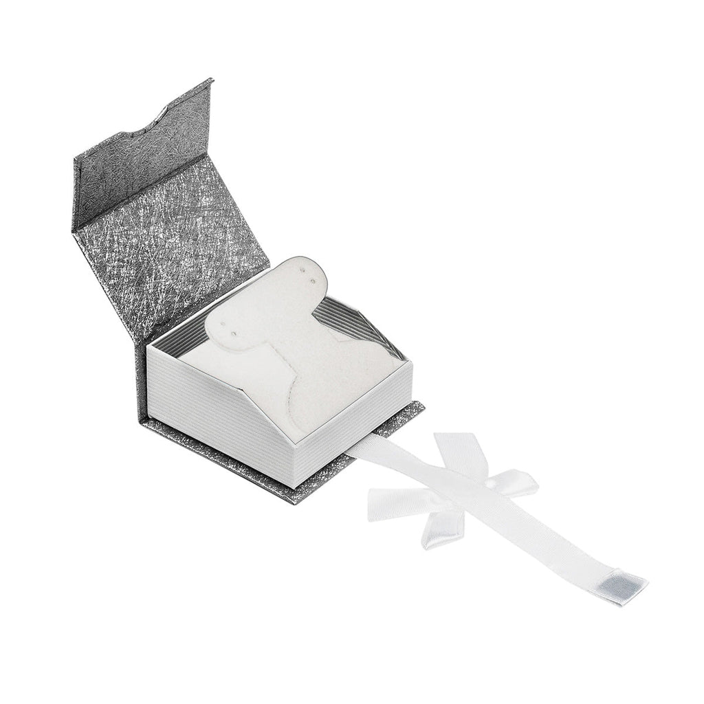 Elegant Paper French Clip Earring Box with a Unique Magnetic Ribbon