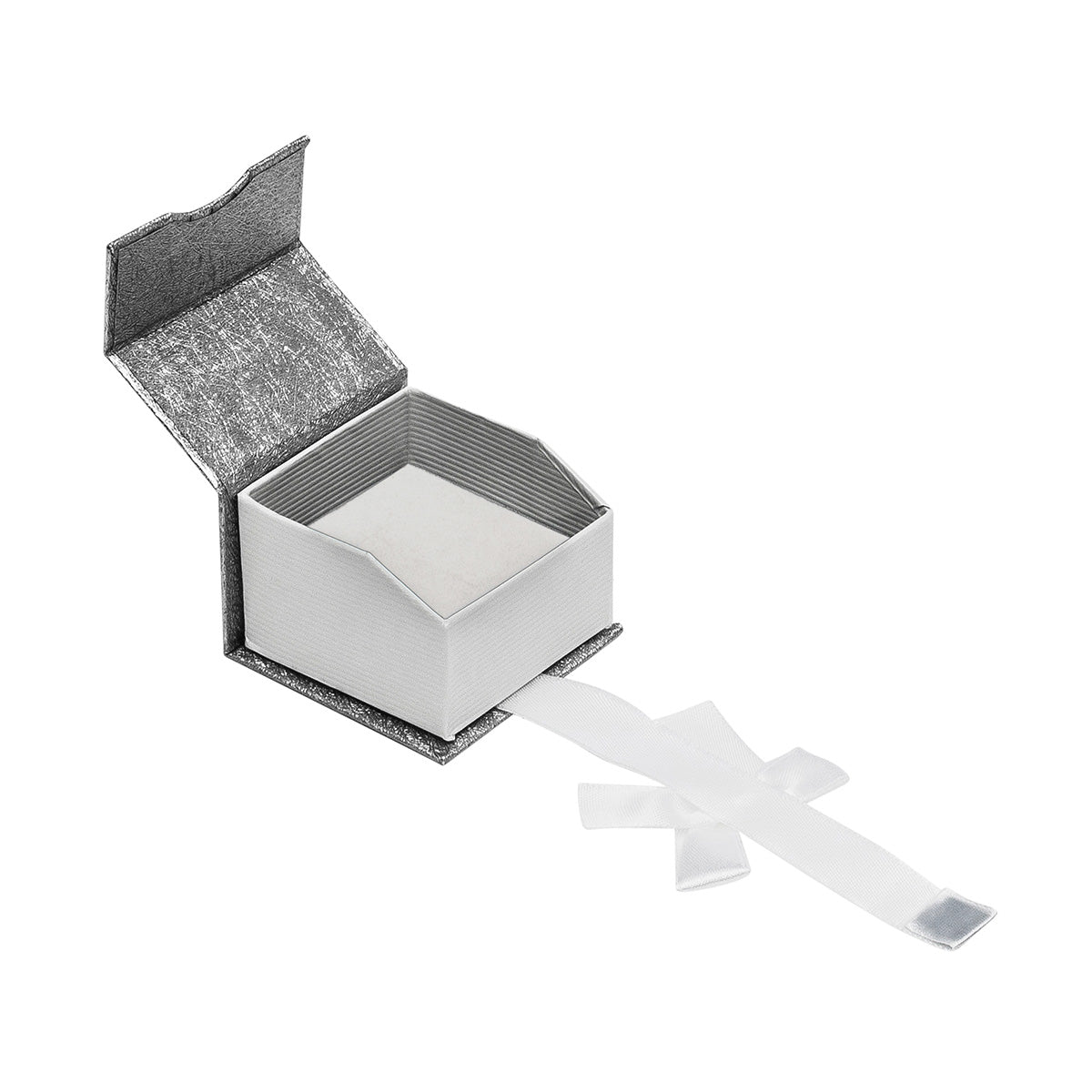 Elegant Paper Single Ring Box with a Unique Magnetic Ribbon