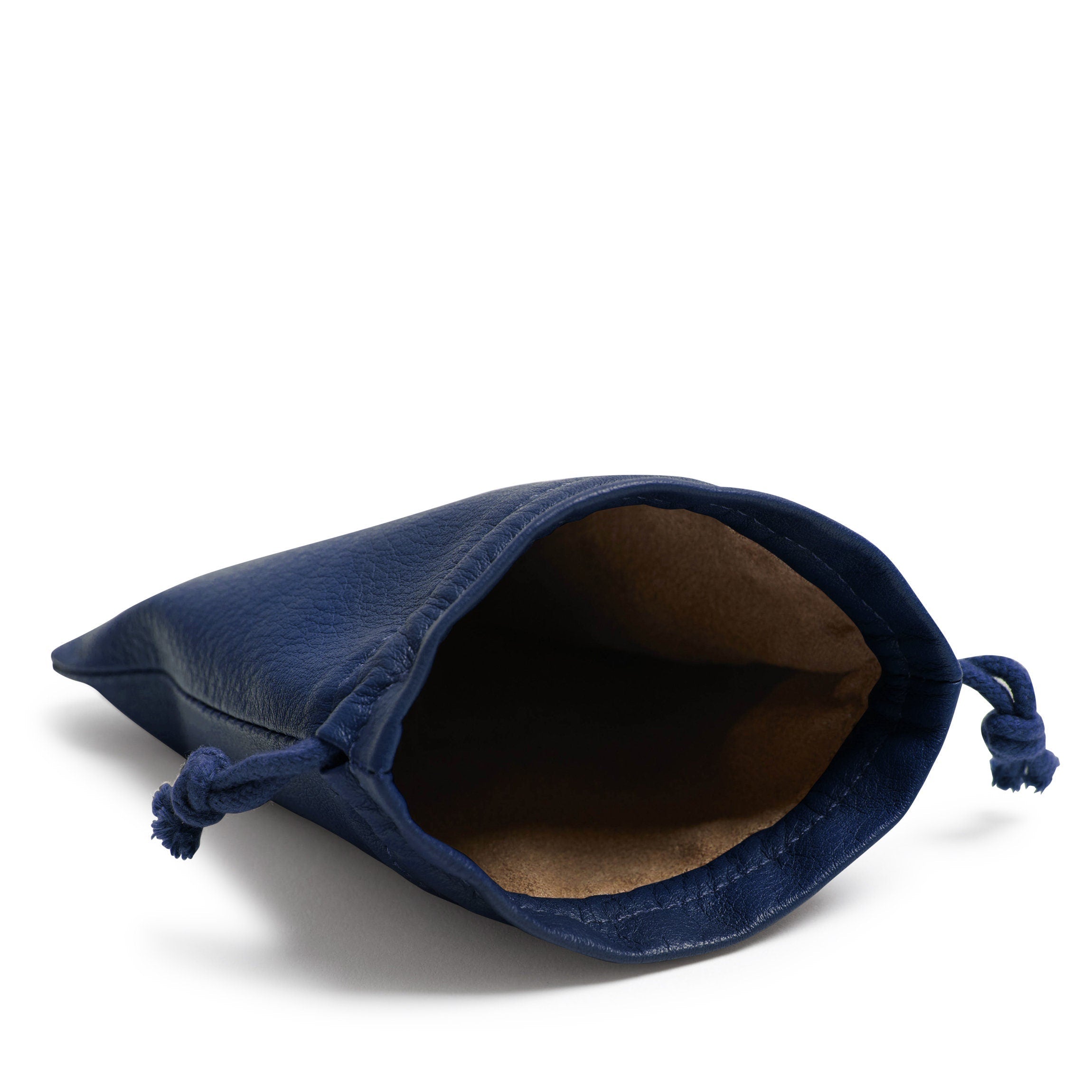 Flat Drawstring Pouch Navy Blue