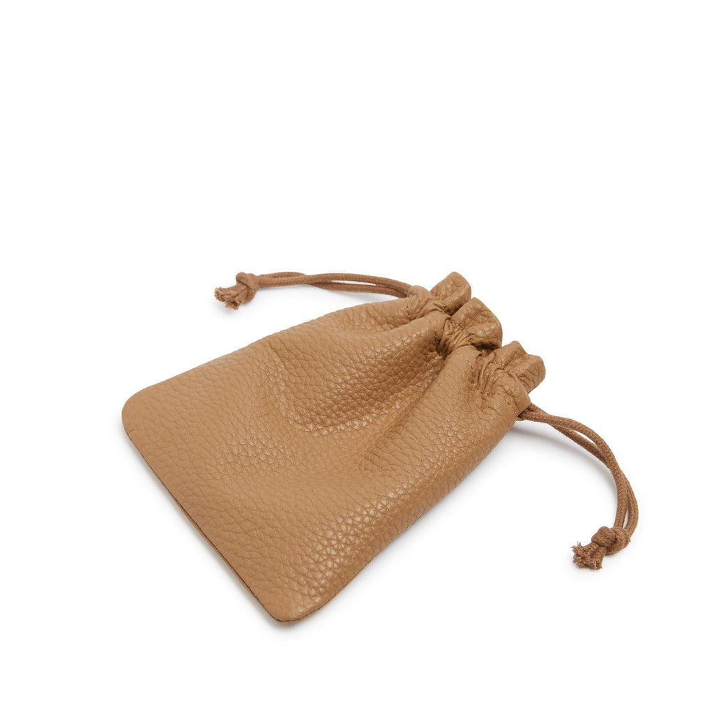 Flat Drawstring Pouch Camel