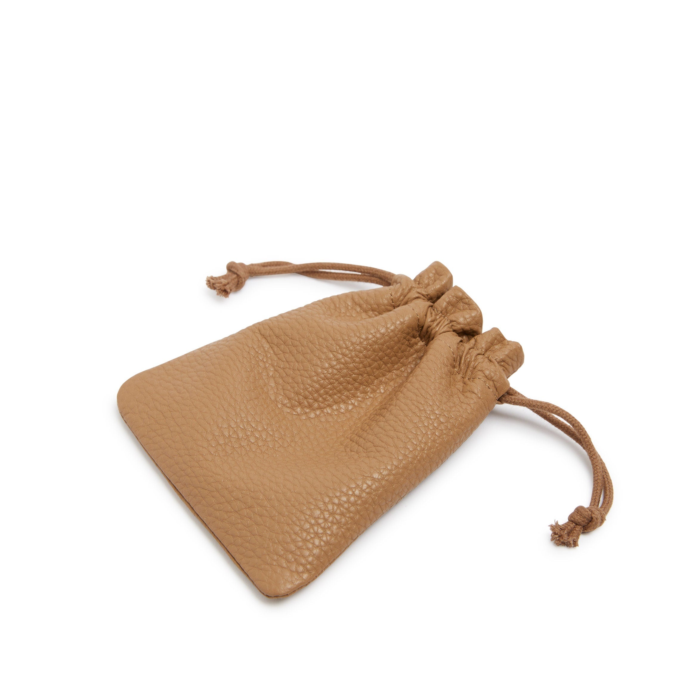 Flat Drawstring Pouch Camel