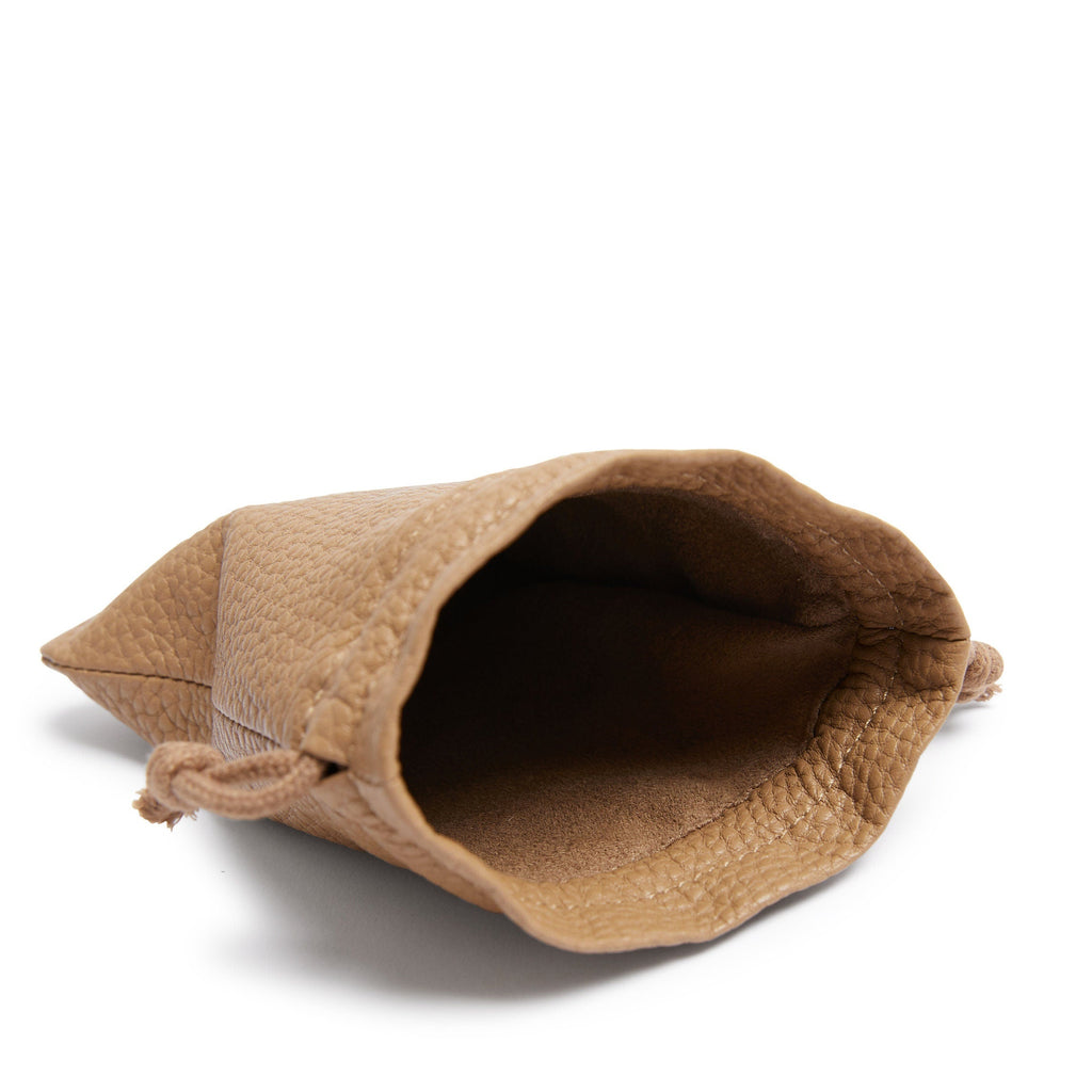 Flat Drawstring Pouch Camel