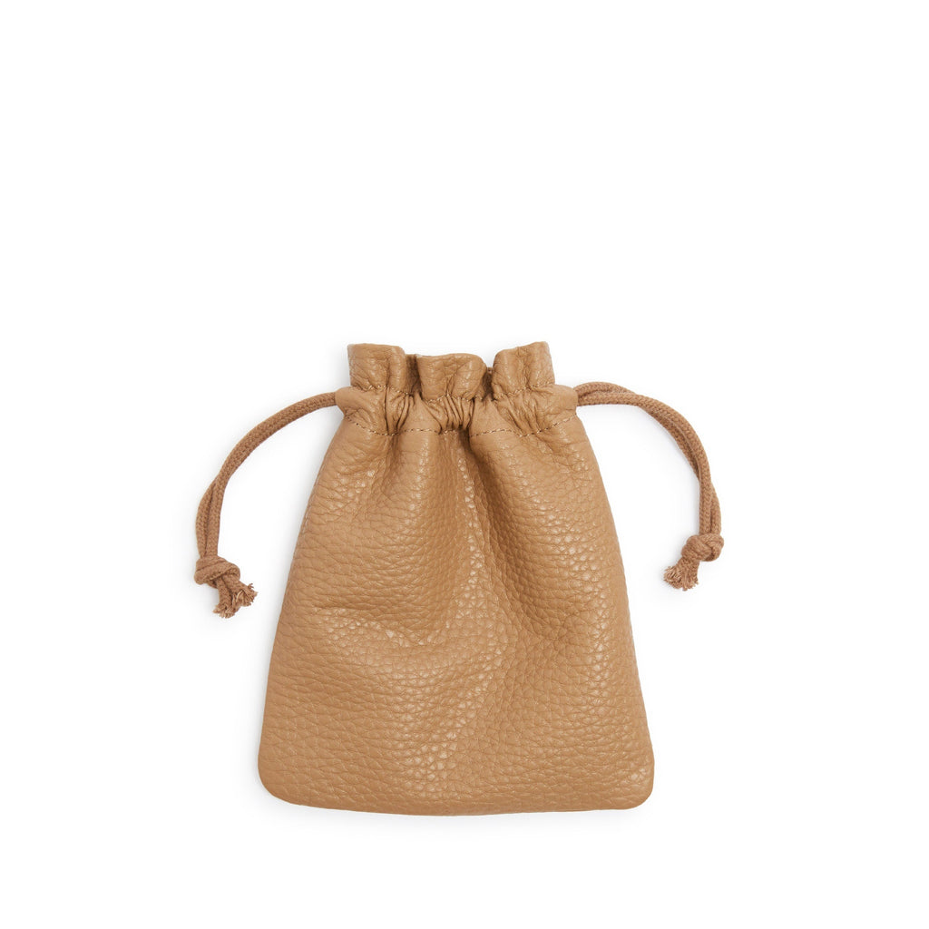 Flat Drawstring Pouch Camel