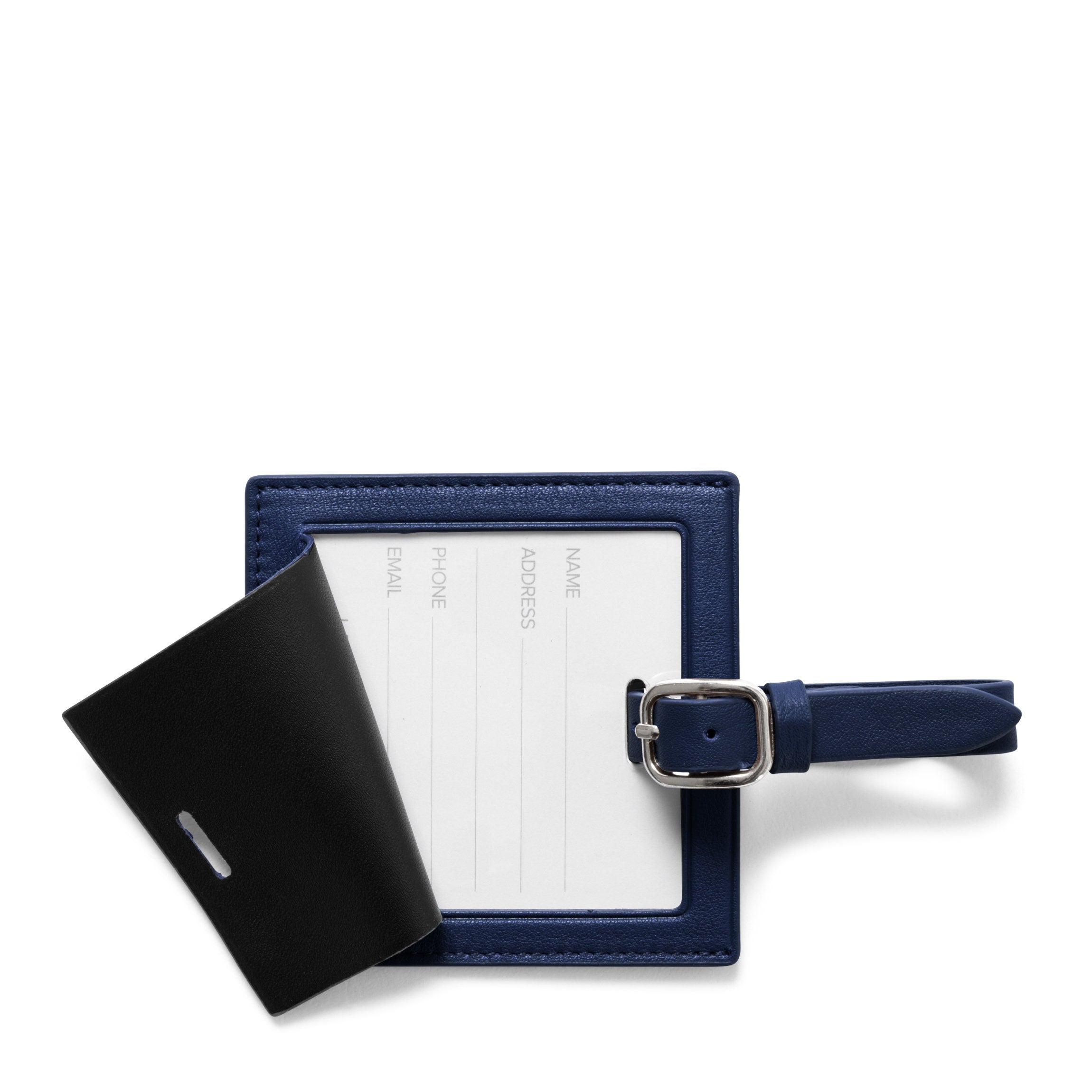 Small Square Luggage Tag Navy Blue