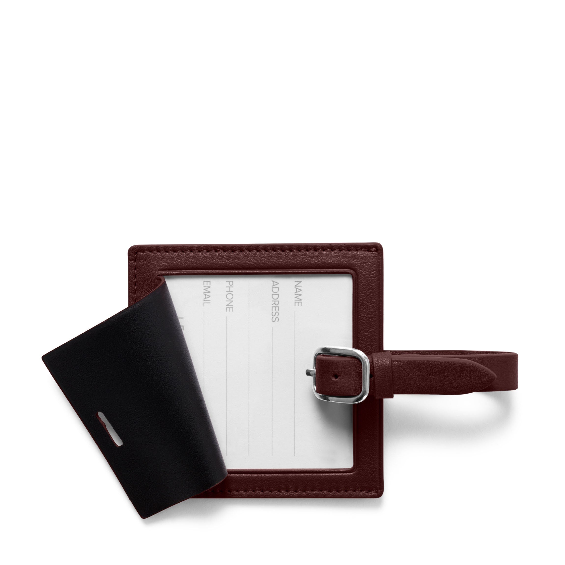 Small Square Luggage Tag Bordeaux
