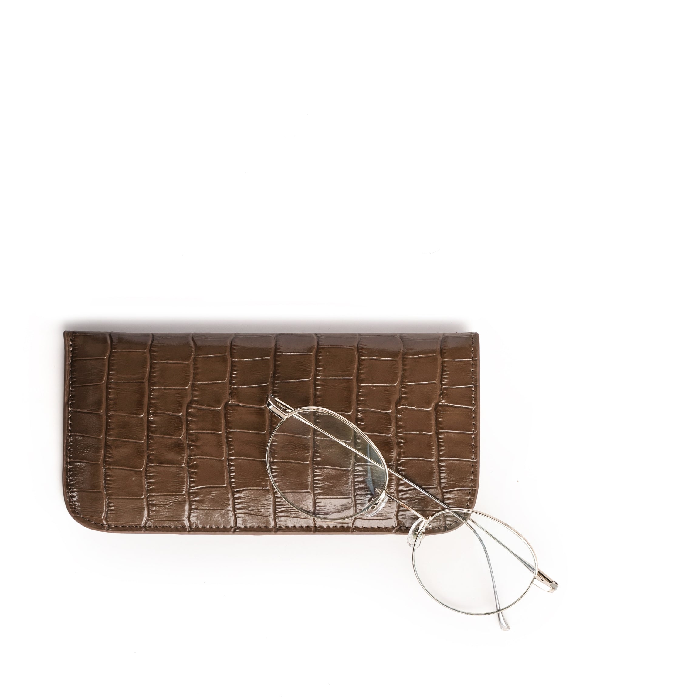 Soft Eyeglass Case Cocoa Croc