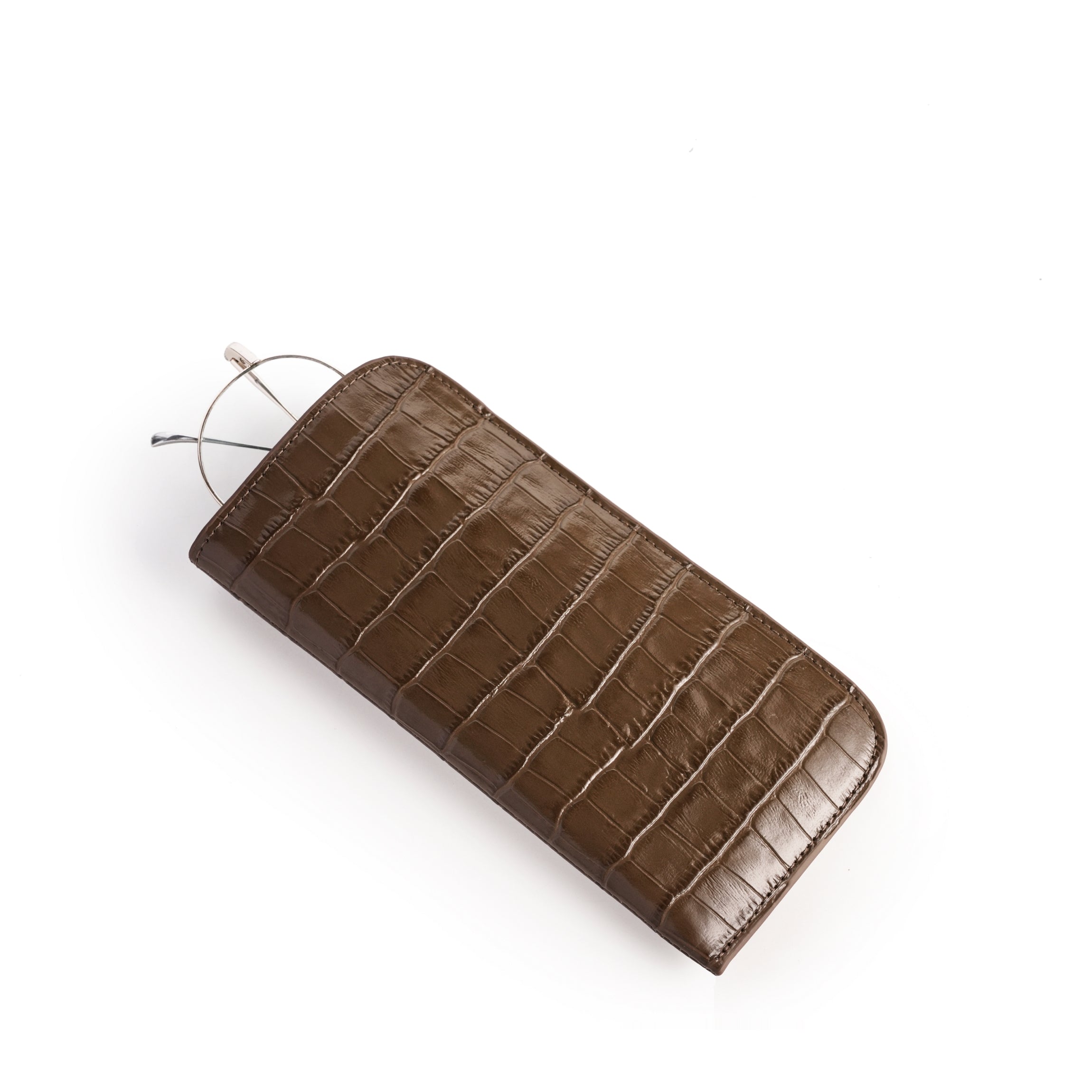 Soft Eyeglass Case Cocoa Croc
