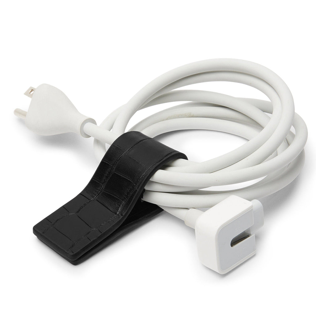 XL Cord Wrap Black Croc