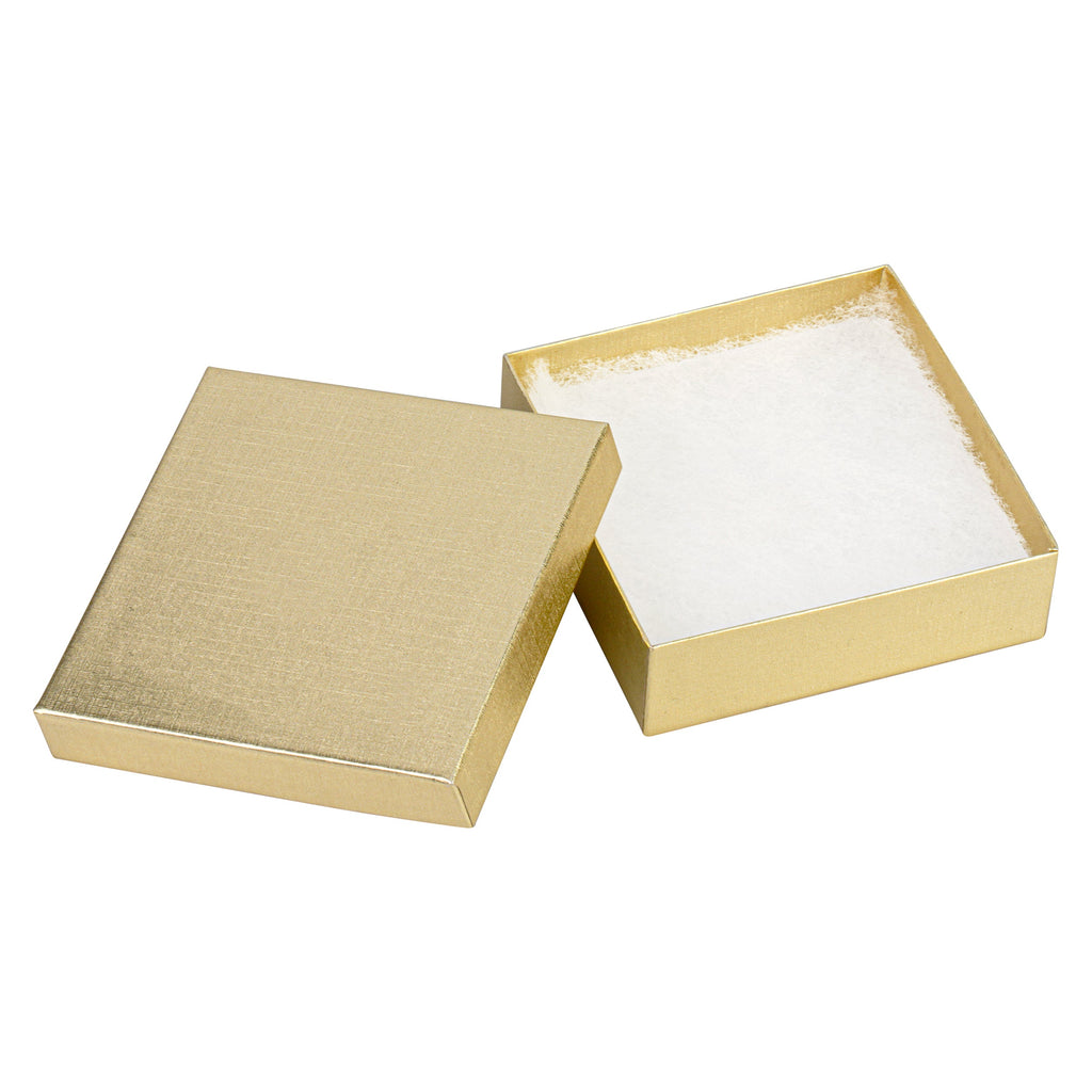 Silver and Gold Linen Cotton Filled Cardboard Box