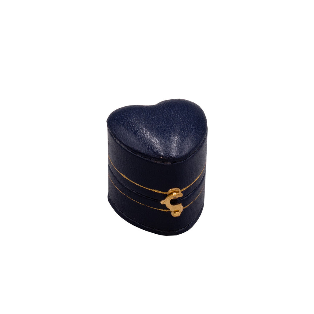 Leatherette Paper Covered Heart Shaped Single Ring Box