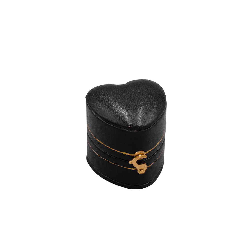 Leatherette Paper Covered Heart Shaped Single Ring Box