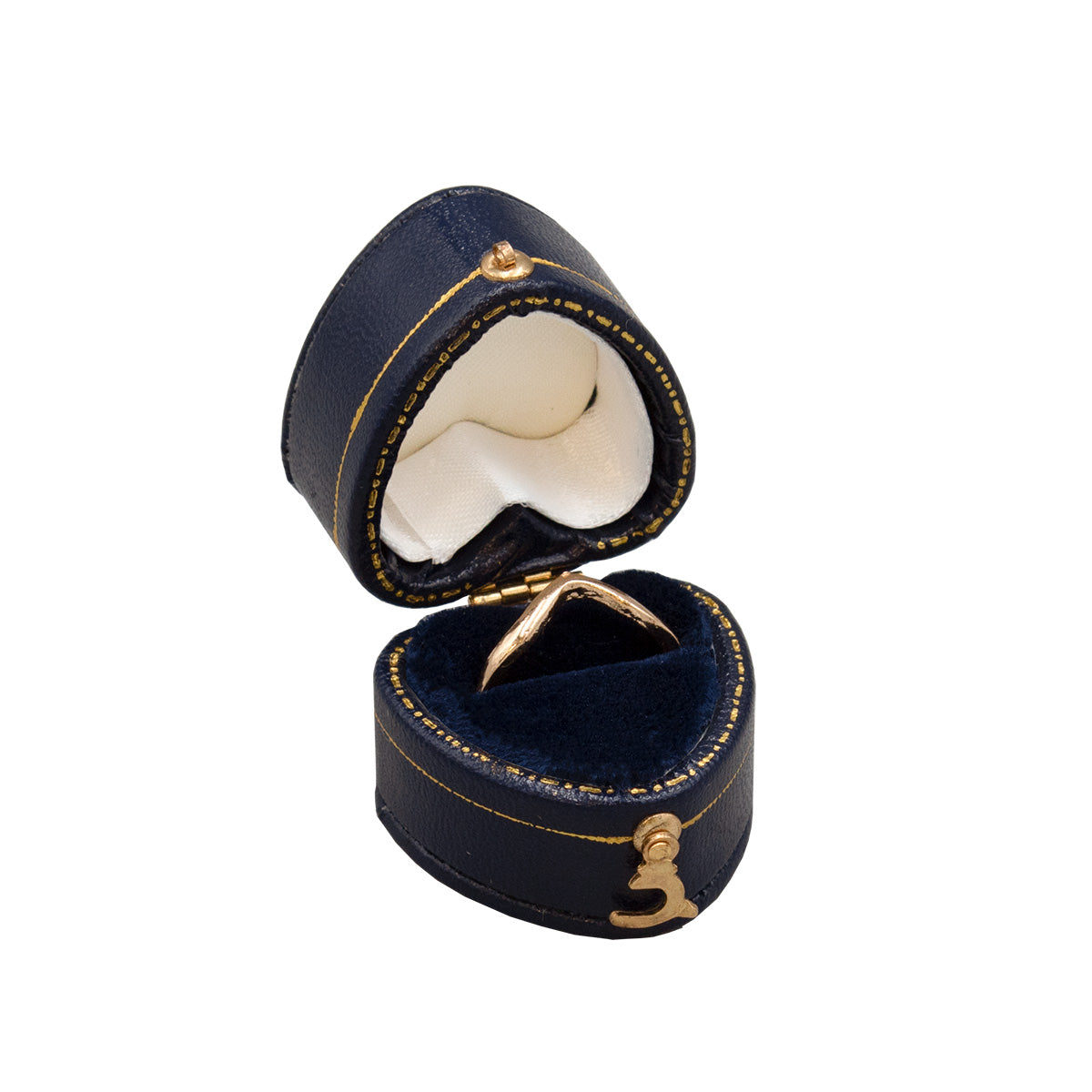 Leatherette Paper Covered Heart Shaped Single Ring Box