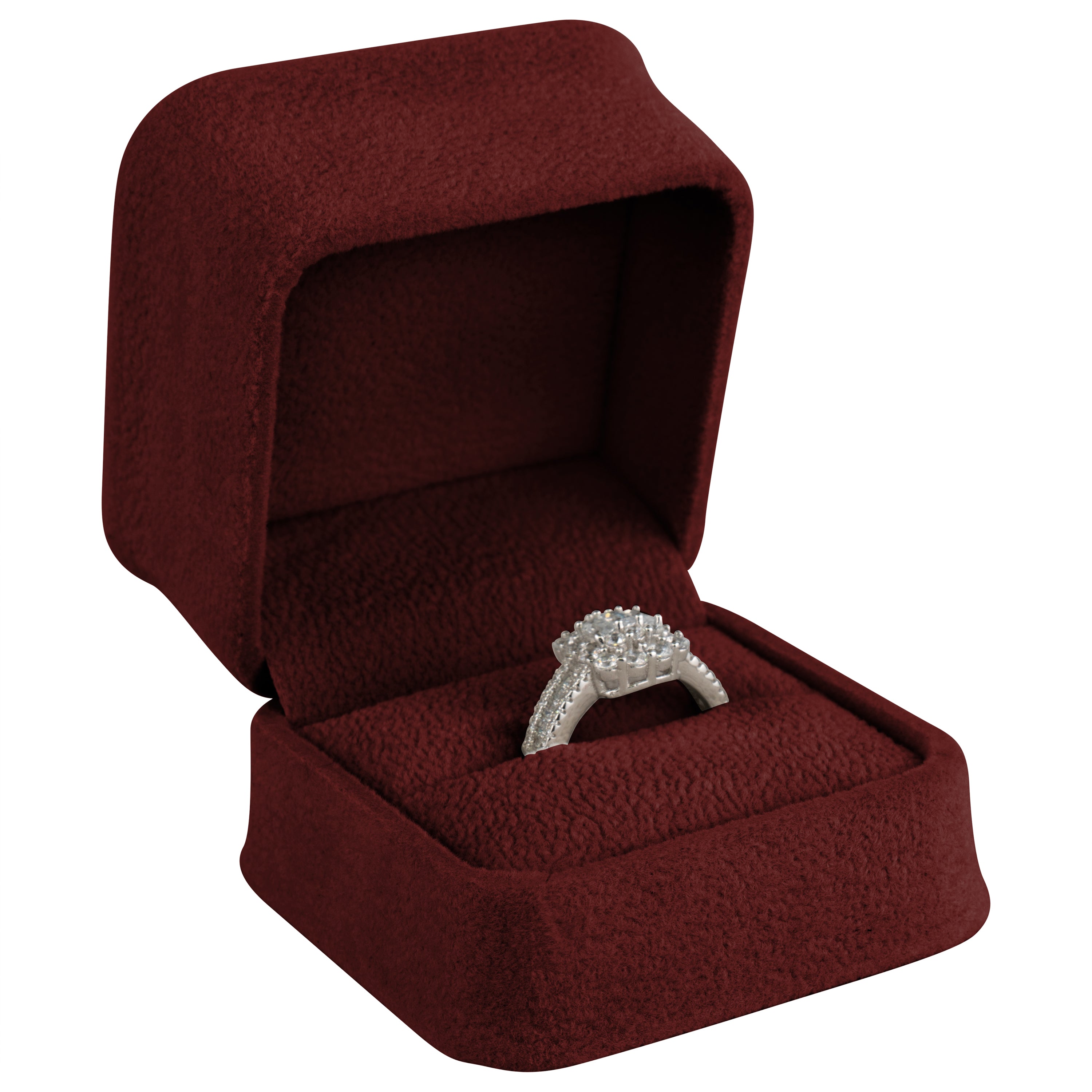 Suede Single Ring Box with Matching Suede Interior