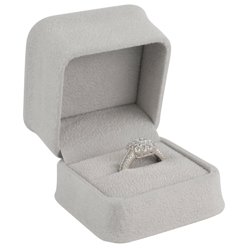 Suede Single Ring Box with Matching Suede Interior