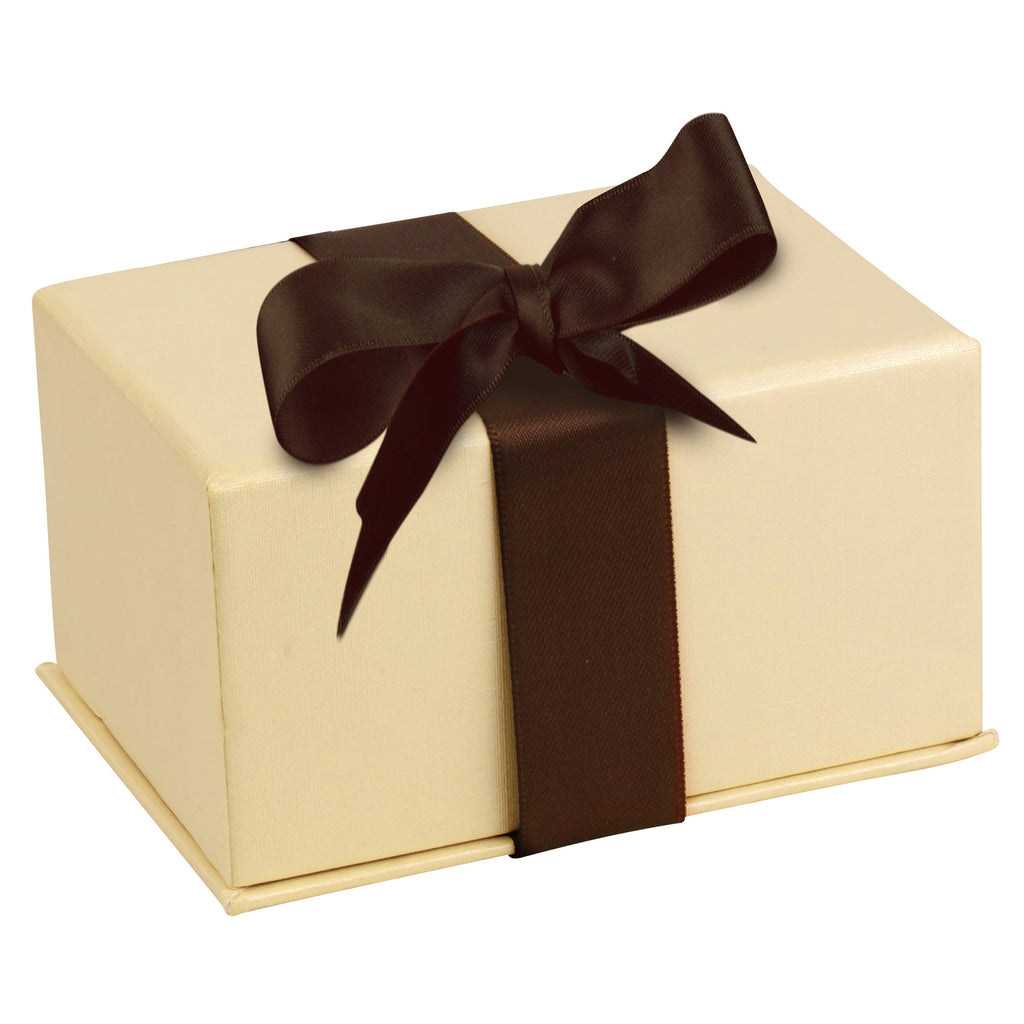 Leatherette Double Ring Box Leatherette Interior with Ribboned Packer