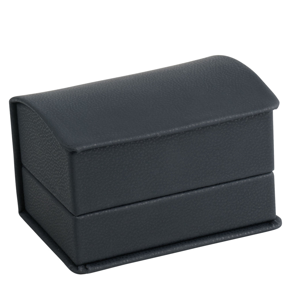 Leatherette Double Ring Box Leatherette Interior with Ribboned Packer