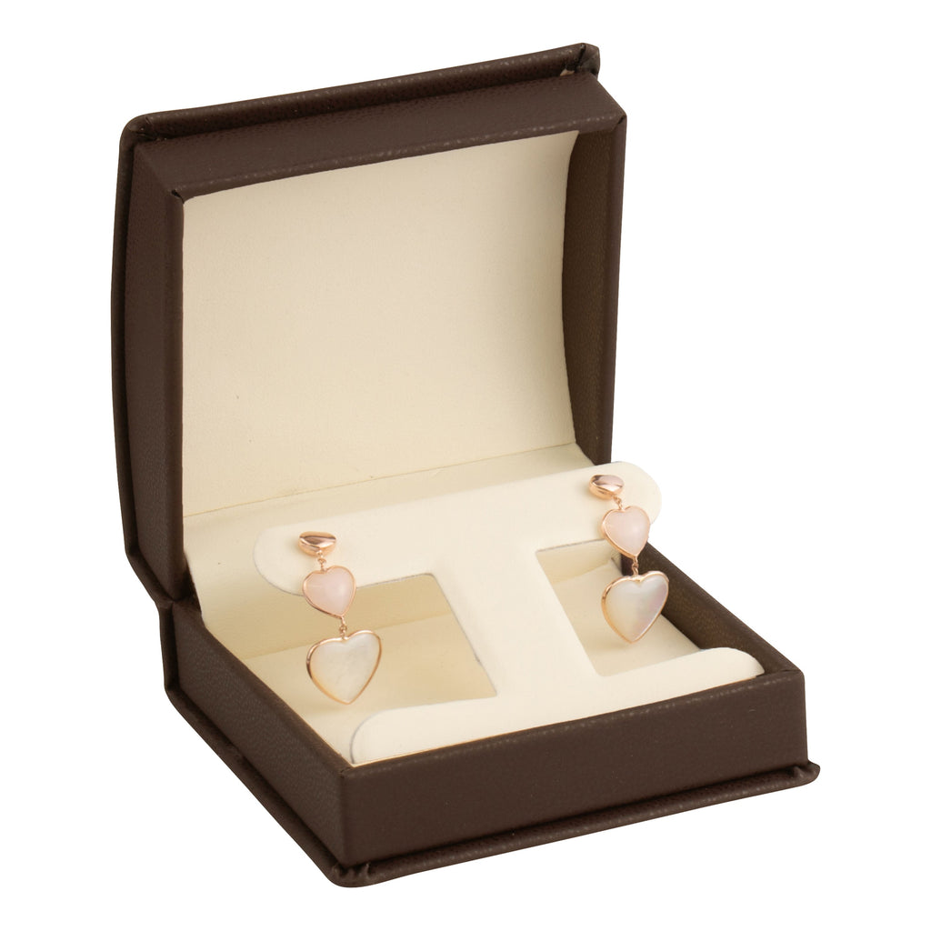 Leatherette Clip Earring Box Leatherette Interior with Ribboned Packer