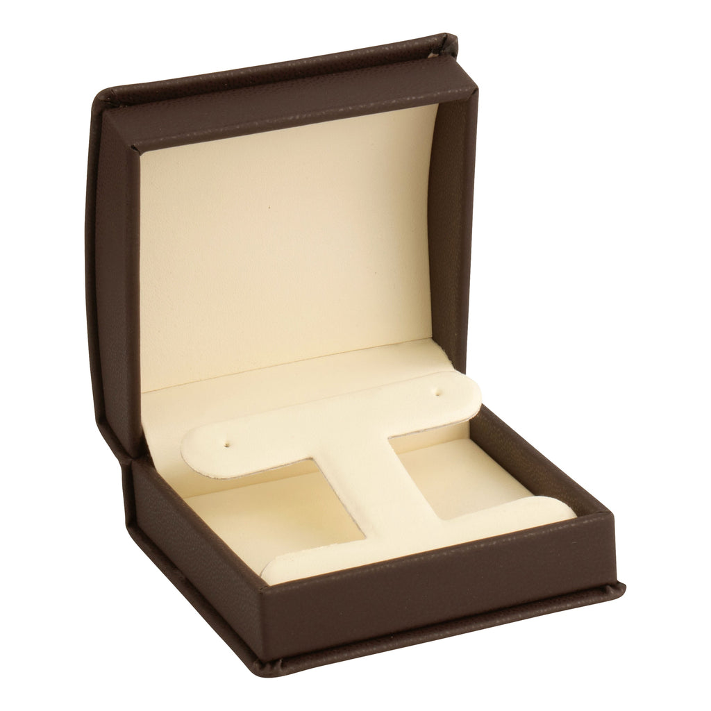 Leatherette Clip Earring Box Leatherette Interior with Ribboned Packer
